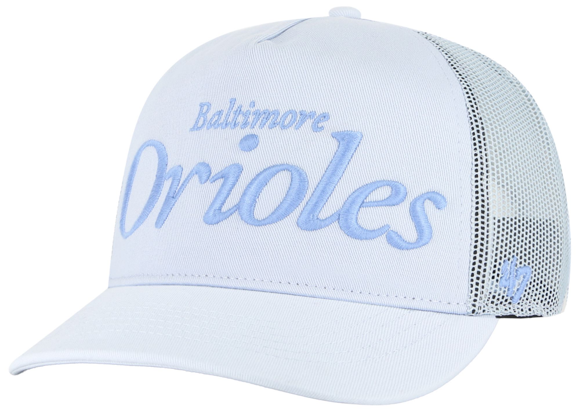 '47 Adult Baltimore Orioles Light Blue Foundation Script Hitch Adjustable Hat