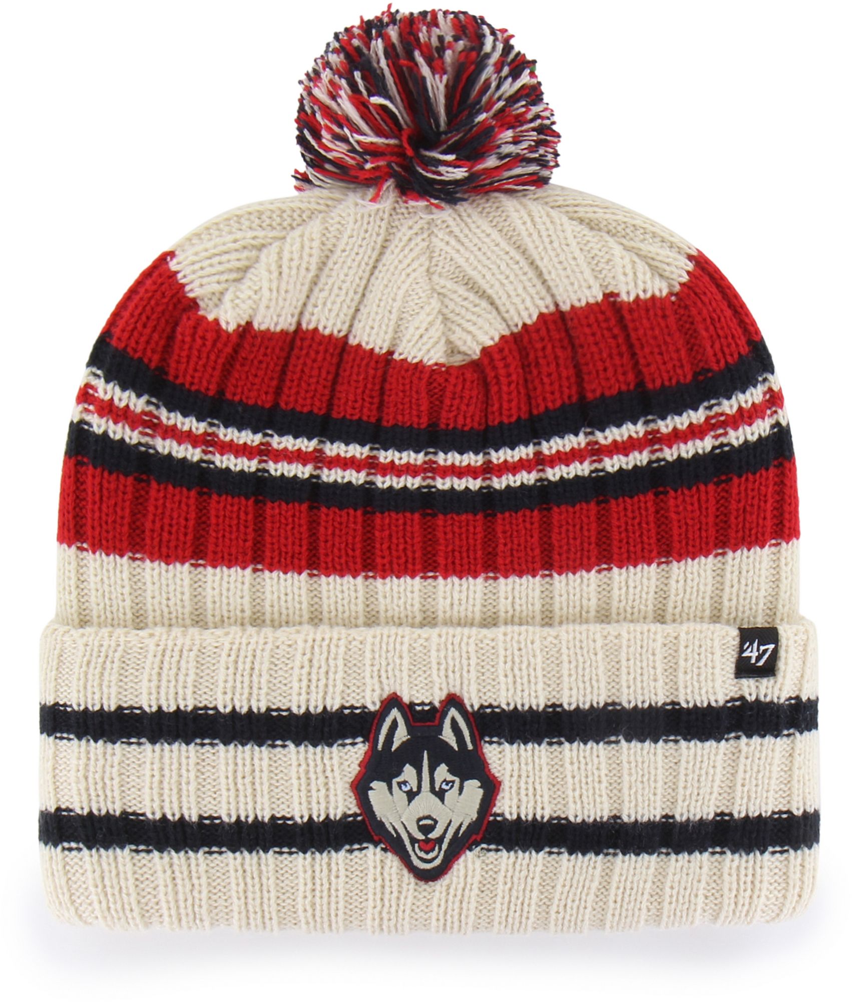 '47 Adult UConn Huskies Hone Cuffed Knit Pom Beanie
