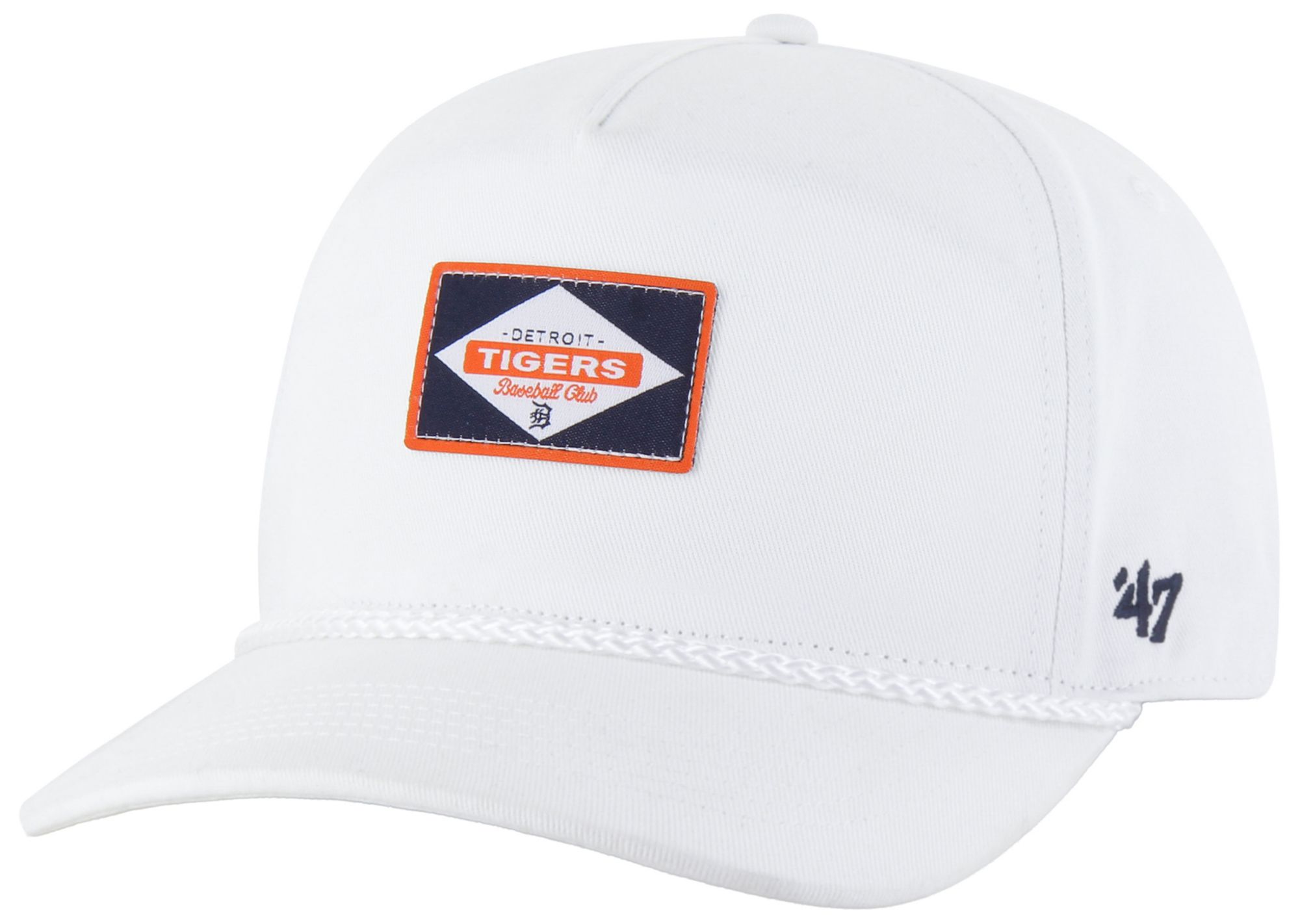 '47 Adult Detroit Tigers White Milkwood Rope Hitch Adjustable Hat
