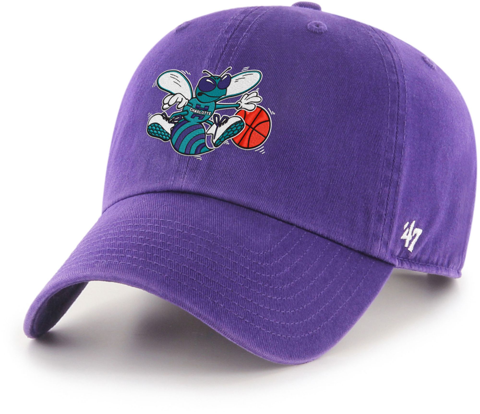 47 Adult Charlotte Hornets Purple Clean Up Adjustable Hat