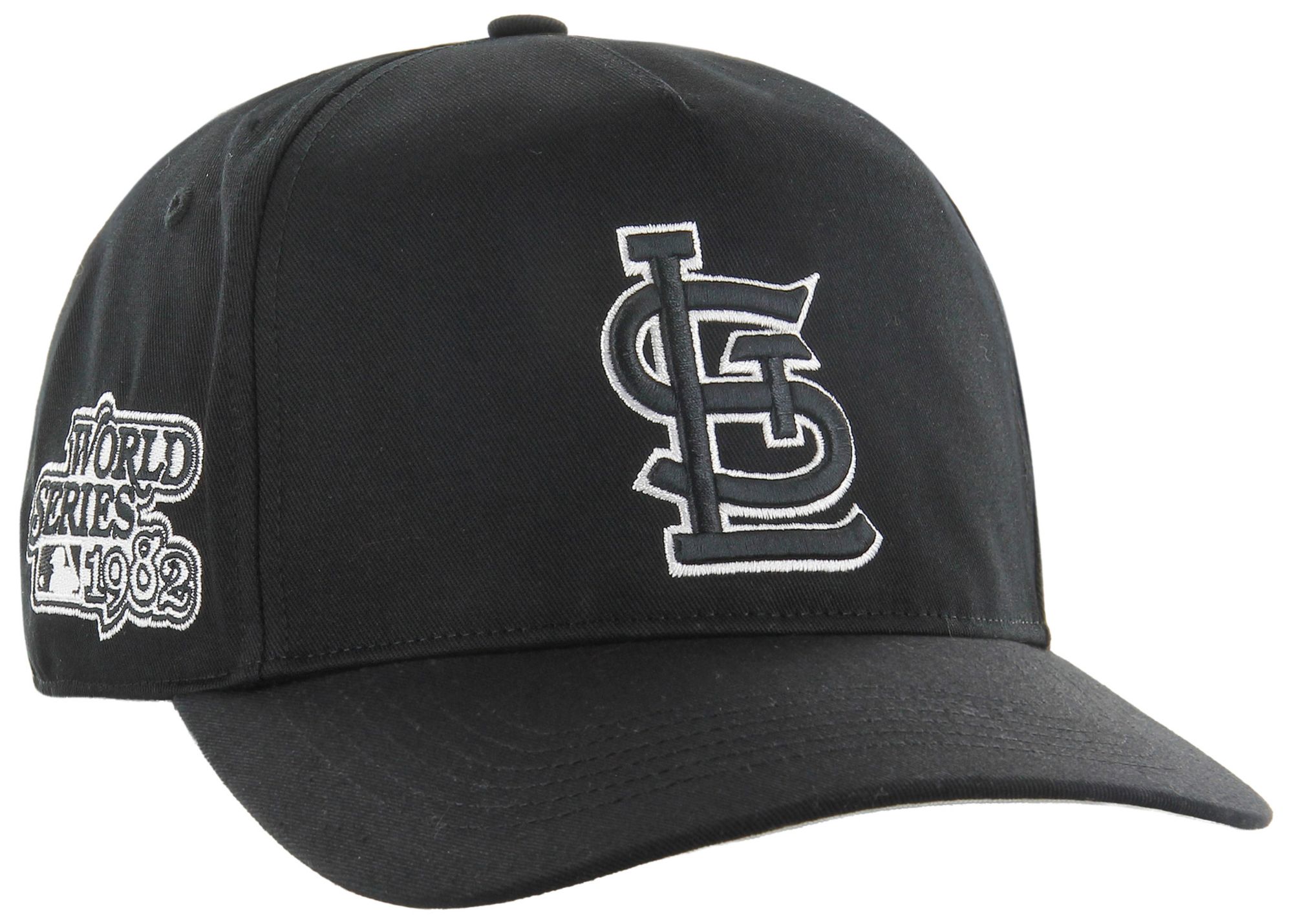 '47 Adult St. Louis Cardinals Black Black&White Sure Shot Hitch Adjustable Hat