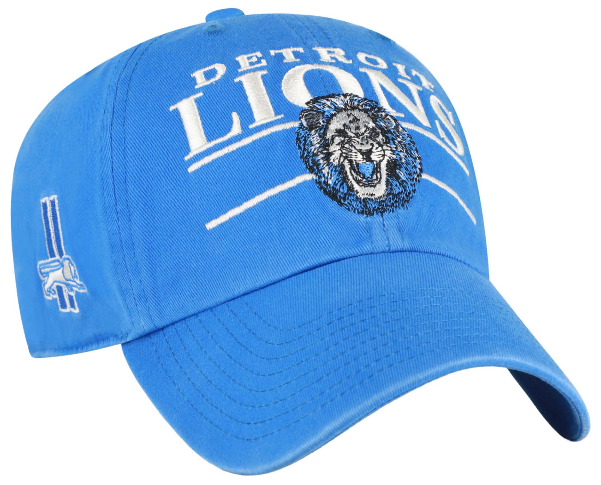 '47 Adult Detroit Lions Blue KO Clean Up Adjustable Hat