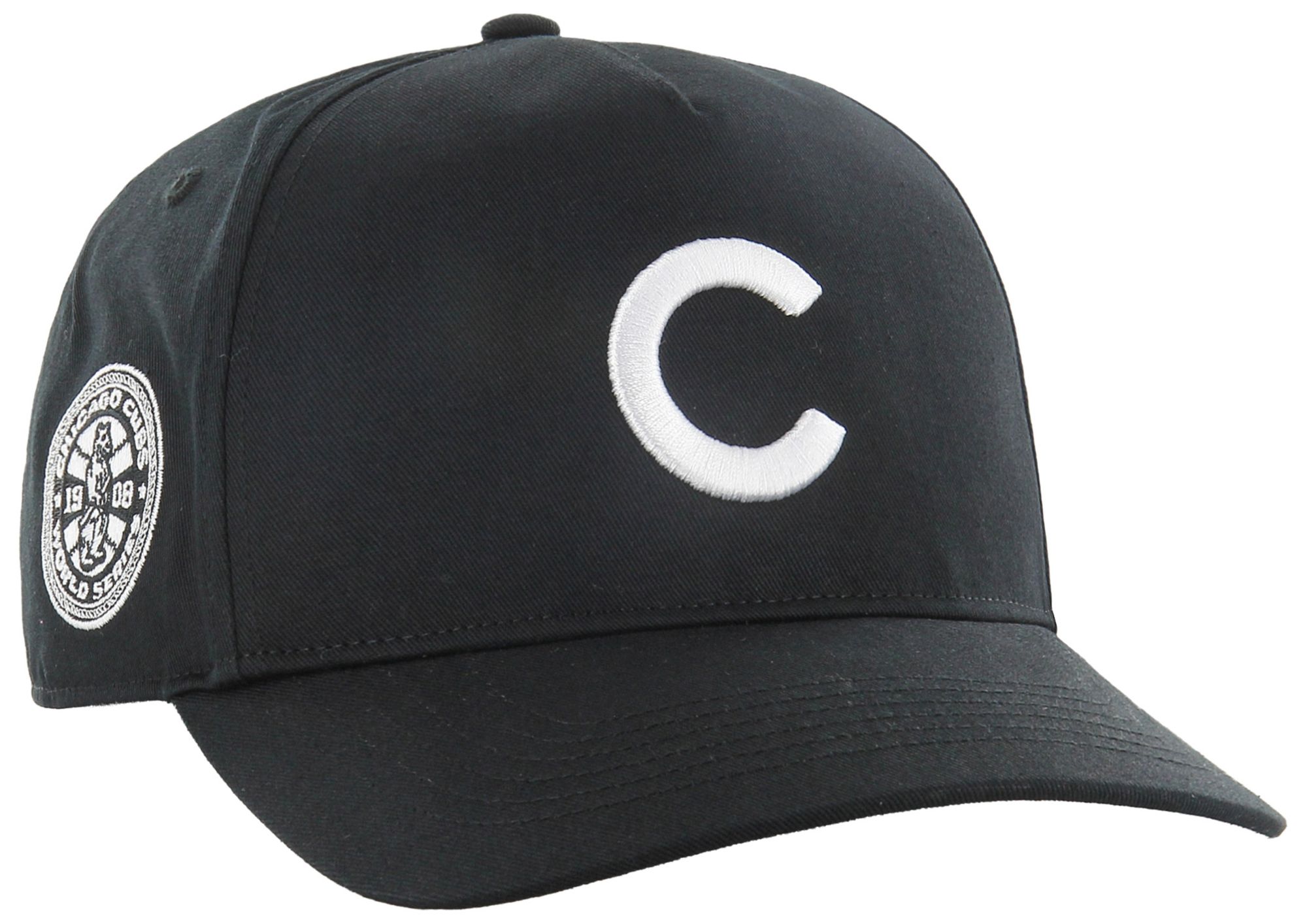 '47 Adult Chicago Cubs Black Black&White Sure Shot Hitch Adjustable Hat