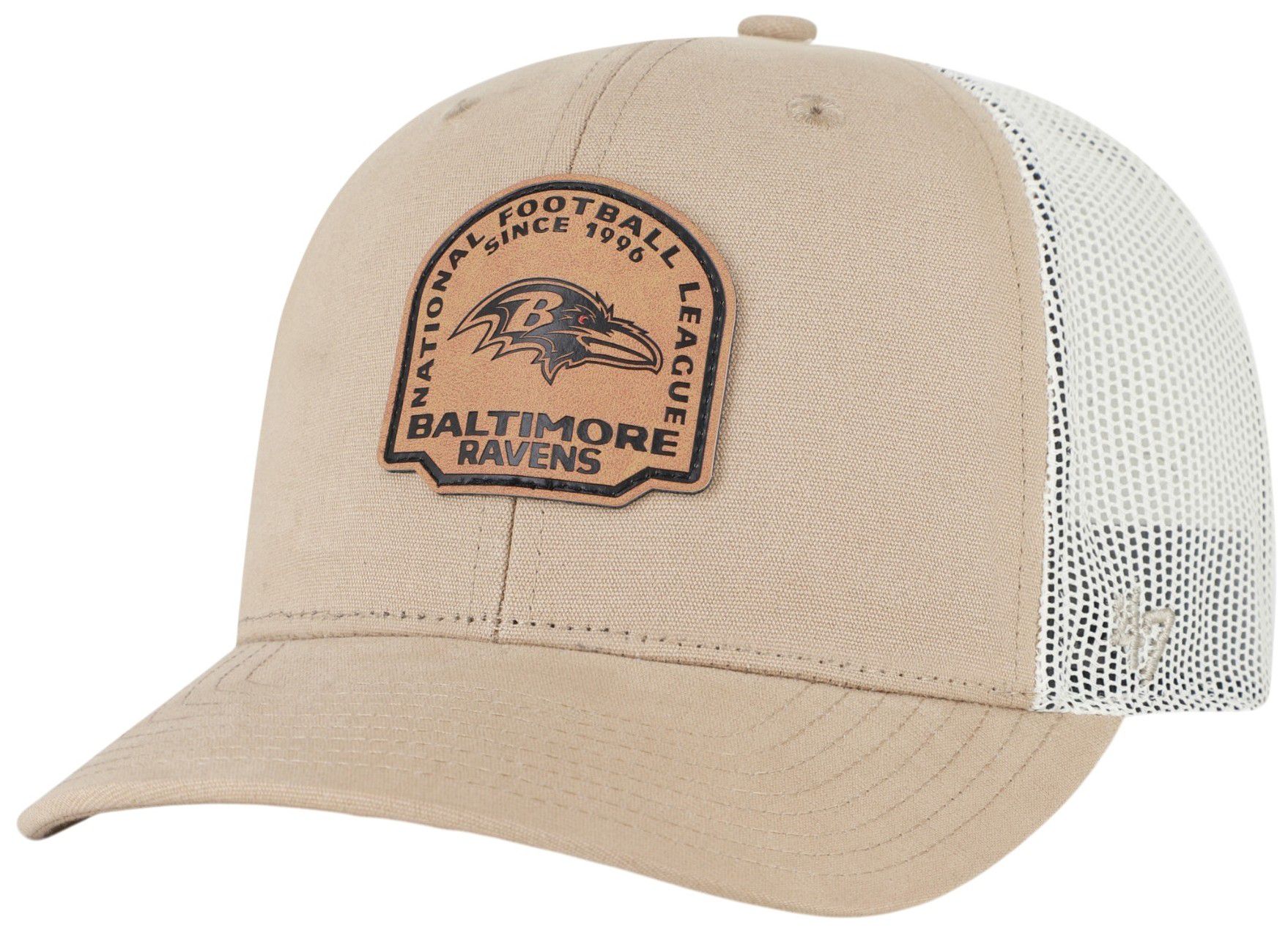 '47 Adult Baltimore Ravens Khaki Adjustable Trucker Hat