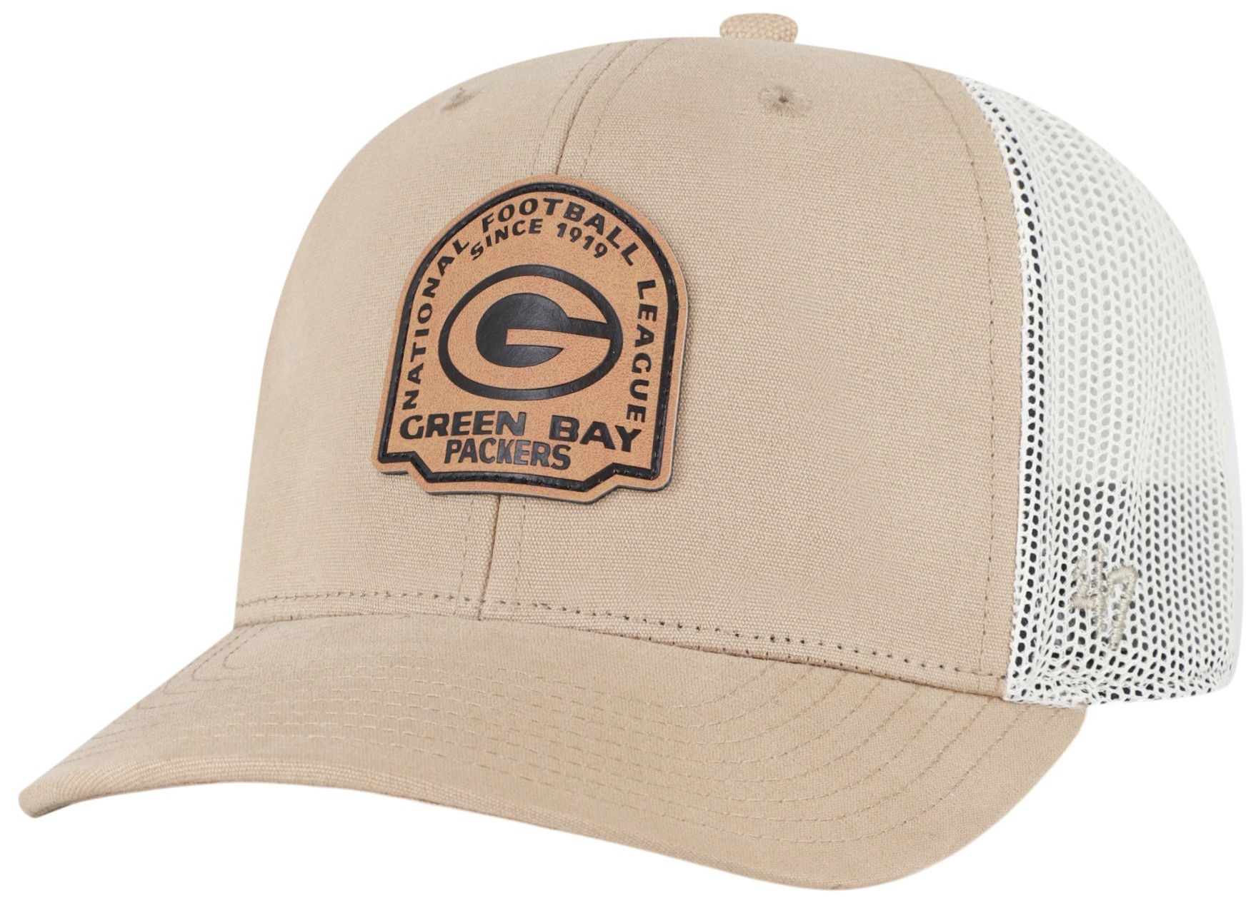 '47 Adult Green Bay Packers Khaki Adjustable Trucker Hat