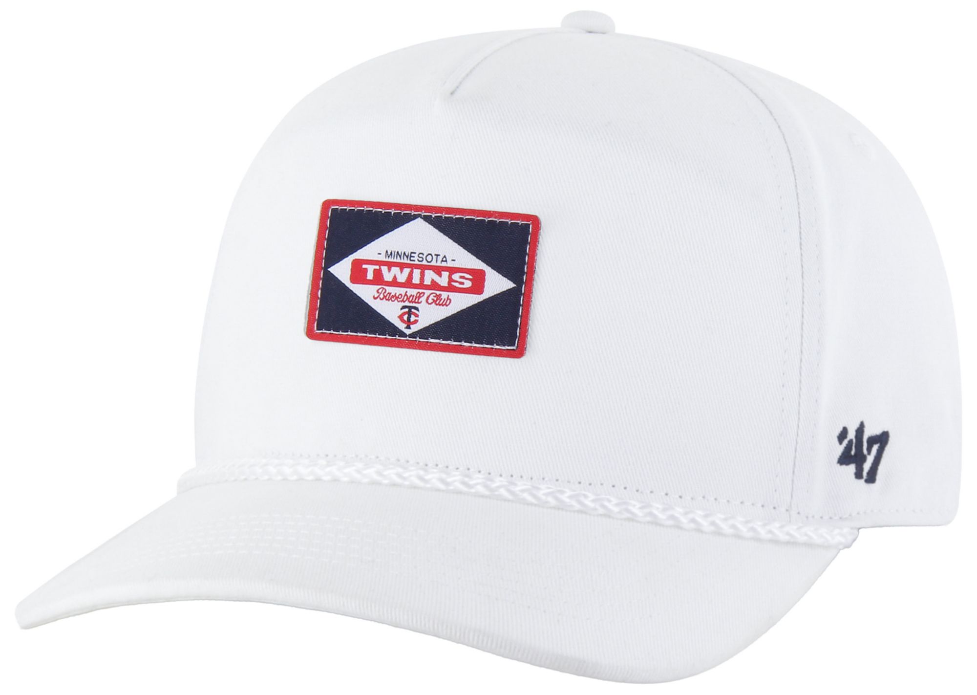 '47 Adult Minnesota Twins White Milkwood Rope Hitch Adjustable Hat