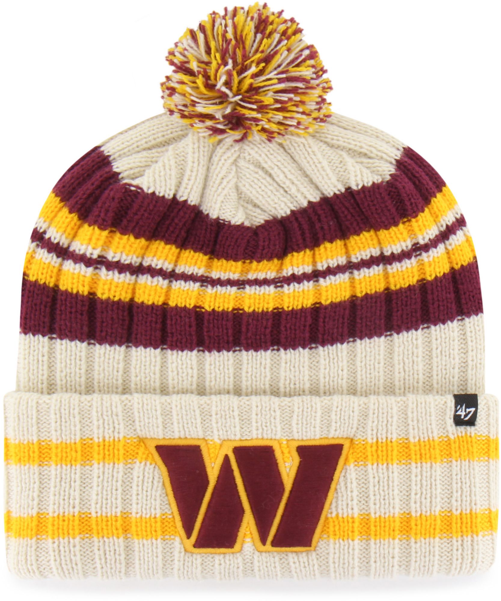 '47 Adult Washington Commanders Hone Cuffed Knit Pom Beanie