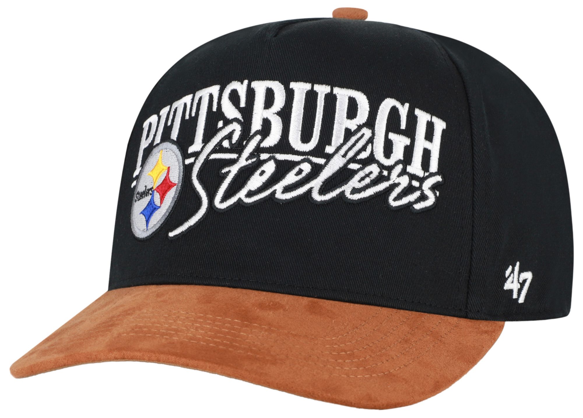 '47 Adult Pittsburgh Steelers Black Line Hitch Adjustable Hat