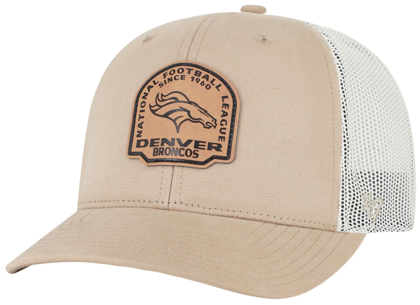 '47 Adult Denver Broncos Khaki Adjustable Trucker Hat