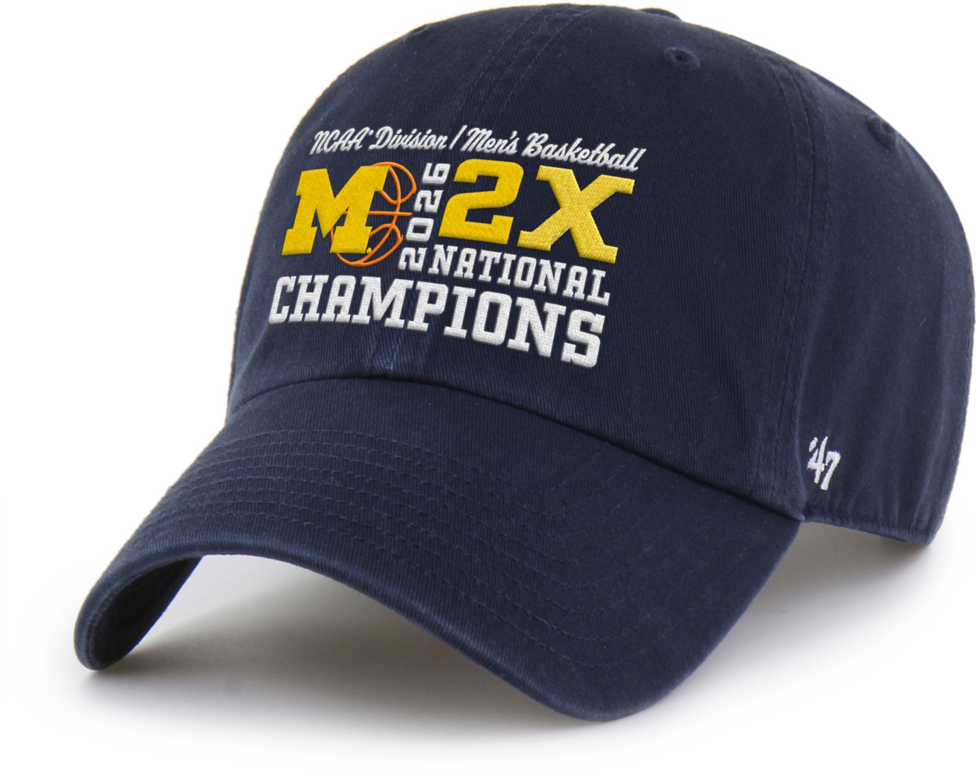 47 Adult 2026 Men's Basketball National Champions Michigan Wolverines 2x Champs Hat