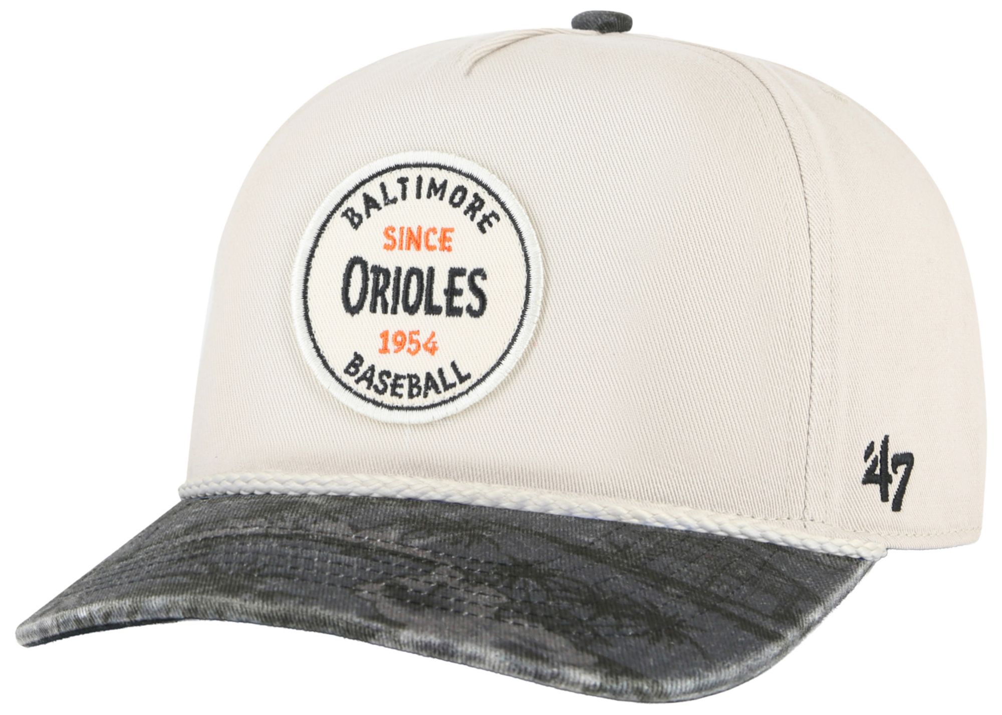 '47 Adult Baltimore Orioles Tan Fiji Rope Hitch Adjustable Hat
