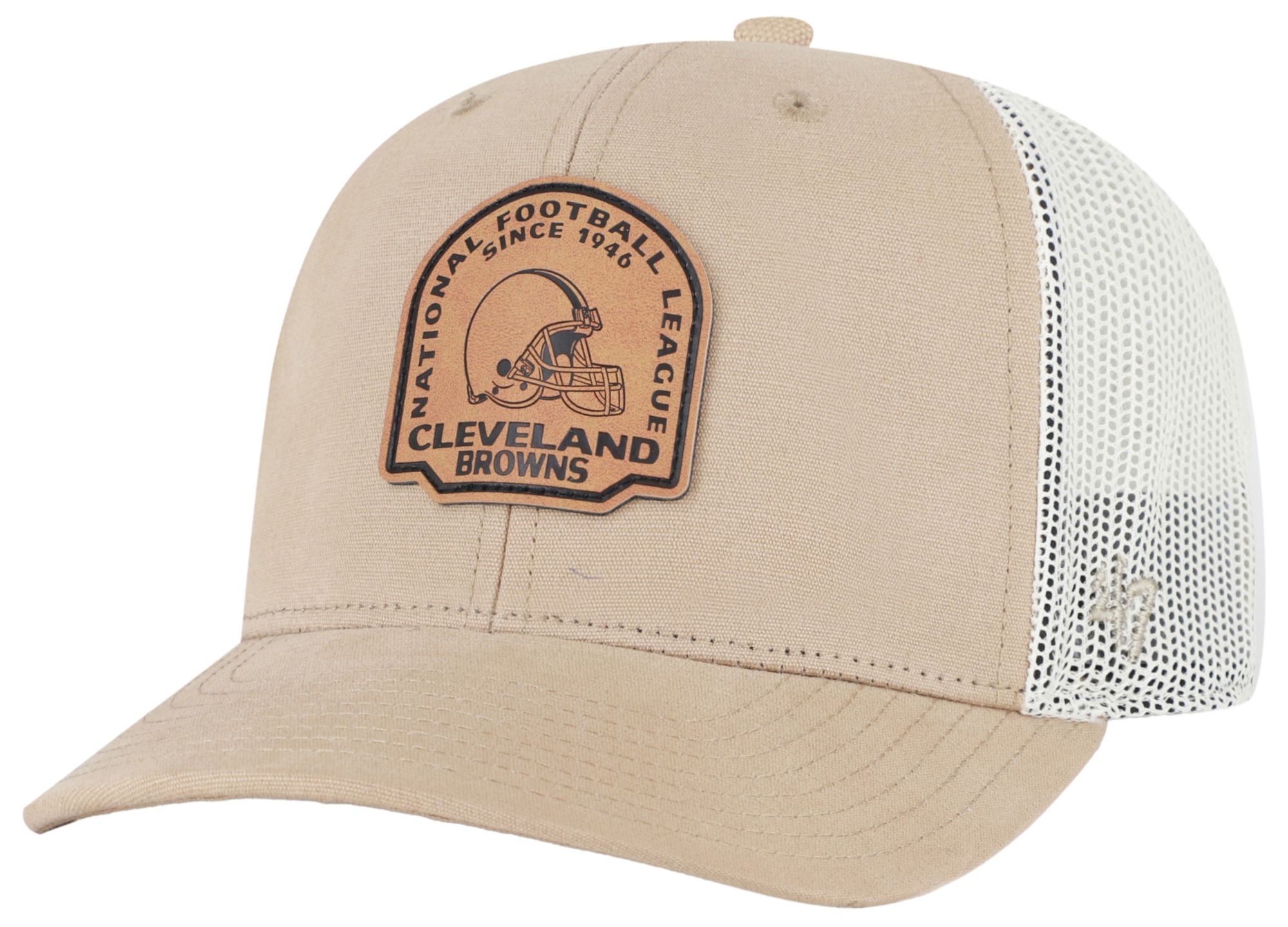 '47 Adult Cleveland Browns Khaki Adjustable Trucker Hat