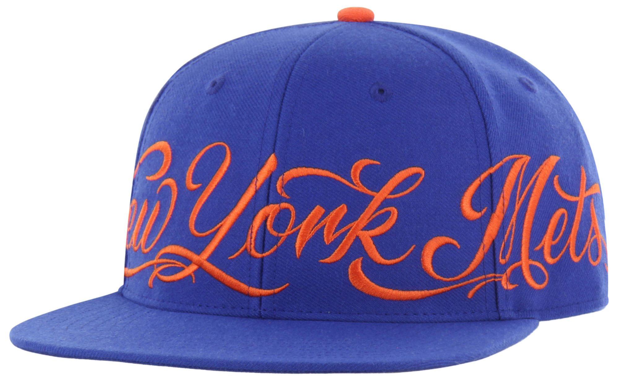 '47 Adult New York Mets Royal Mister Cartoon Script Captain Hat