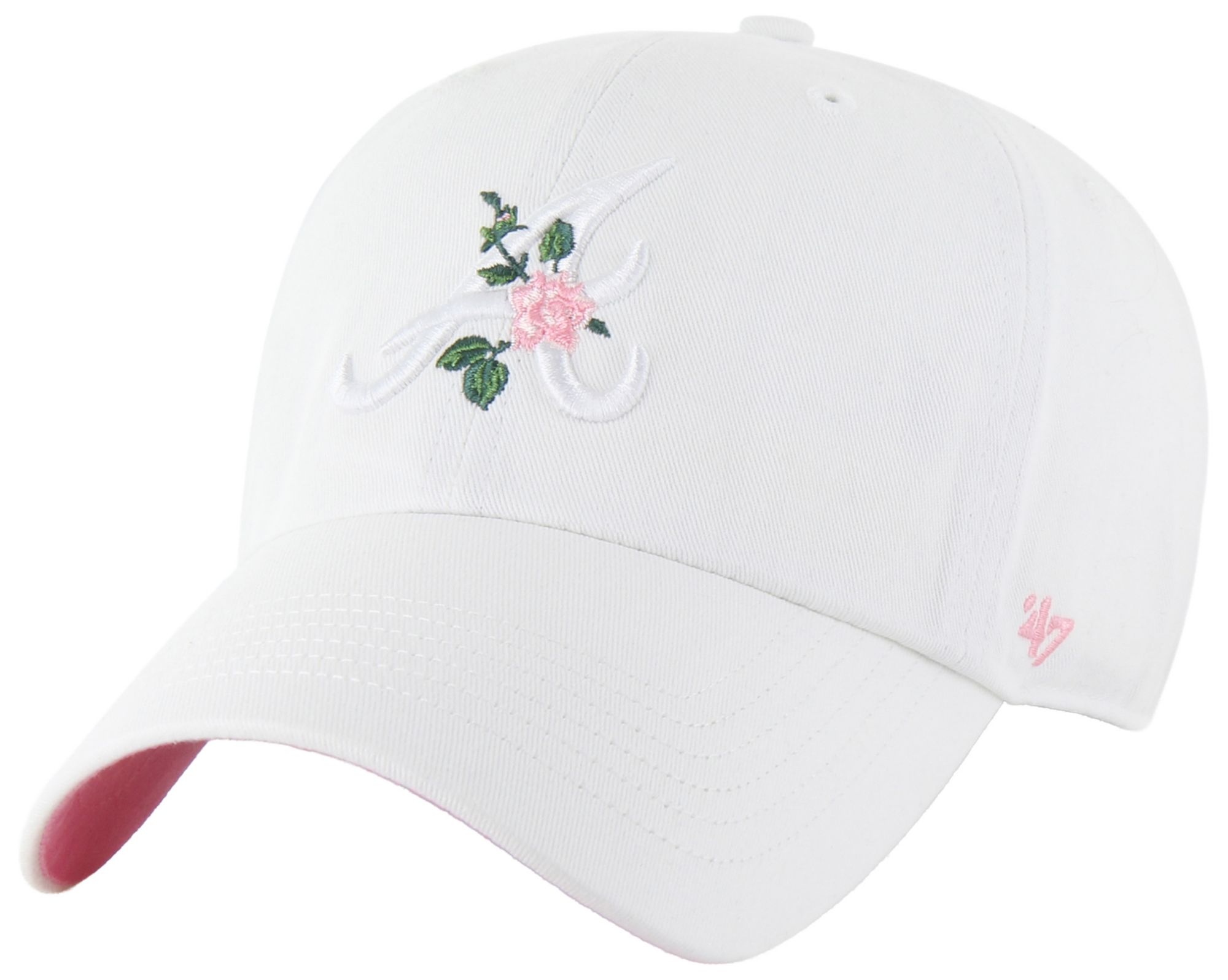 '47 Adult Atlanta Braves White Thorn Clean Up Adjustable Hat