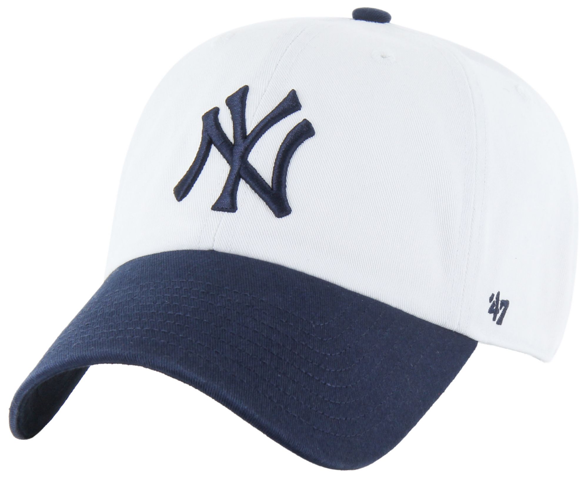 '47 Adult New York Yankees White Two Tone Clean Up Adjustable Hat