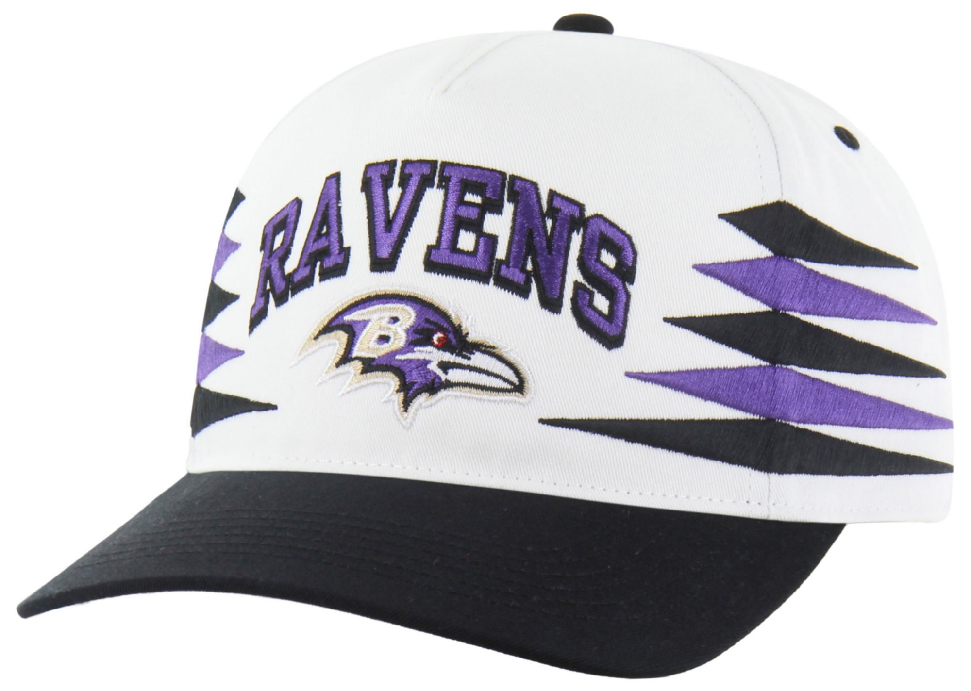 '47 Adult Baltimore Ravens White Diamond Hitch Adjustable Hat