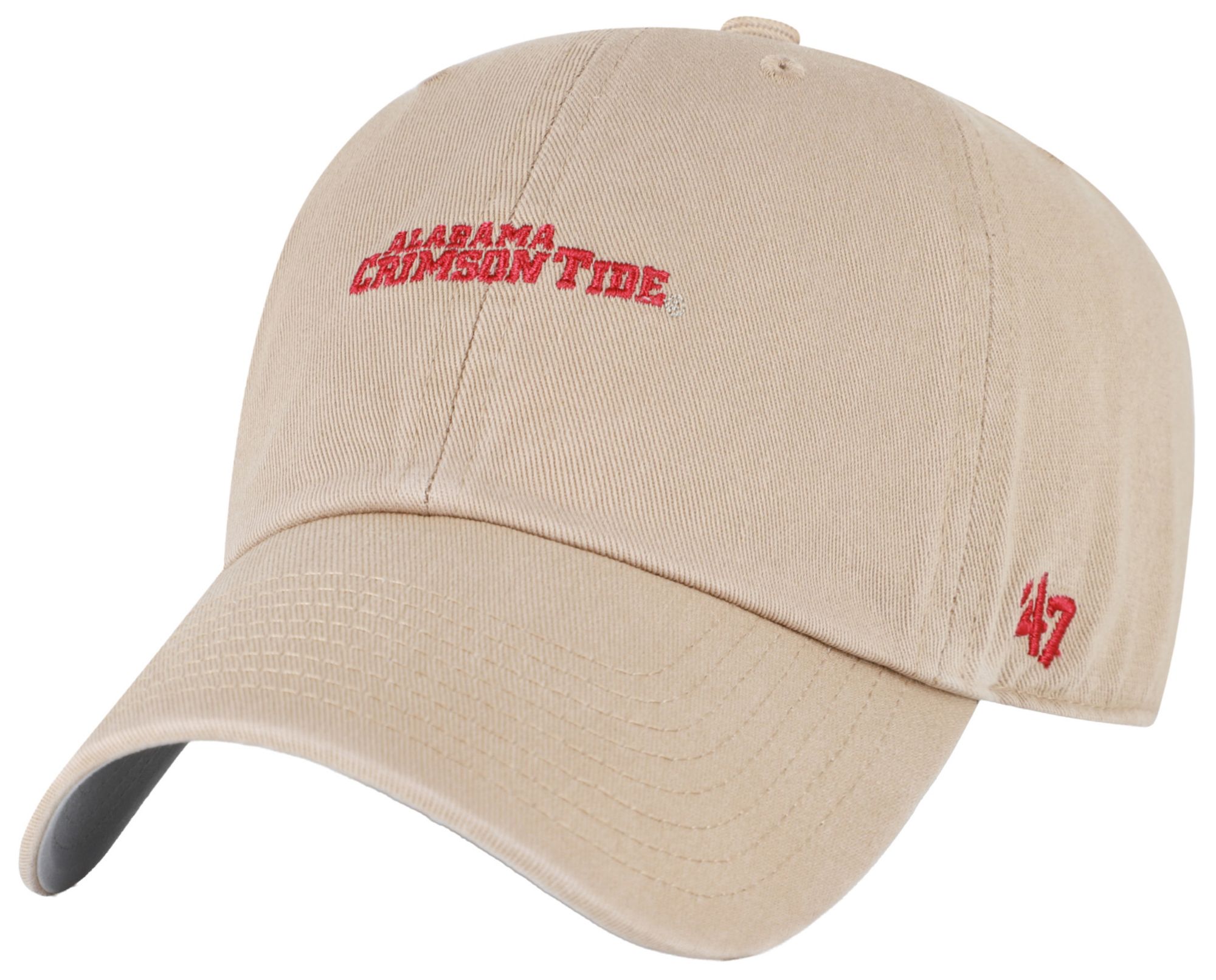 '47 Adult Alabama Crimson Tide Khaki Baserunner Script Clean Up Adjustable Hat