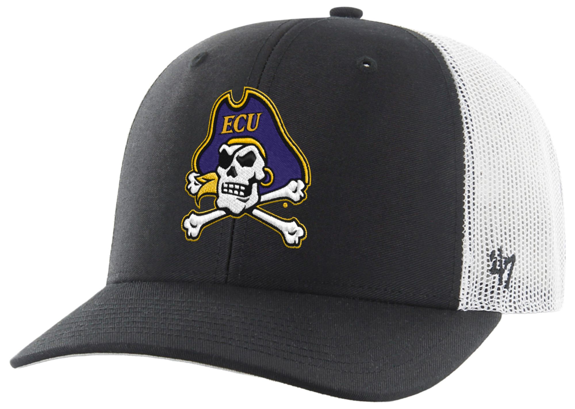 '47 Adult East Carolina Pirates Black Logo Adjustable Trucker Hat