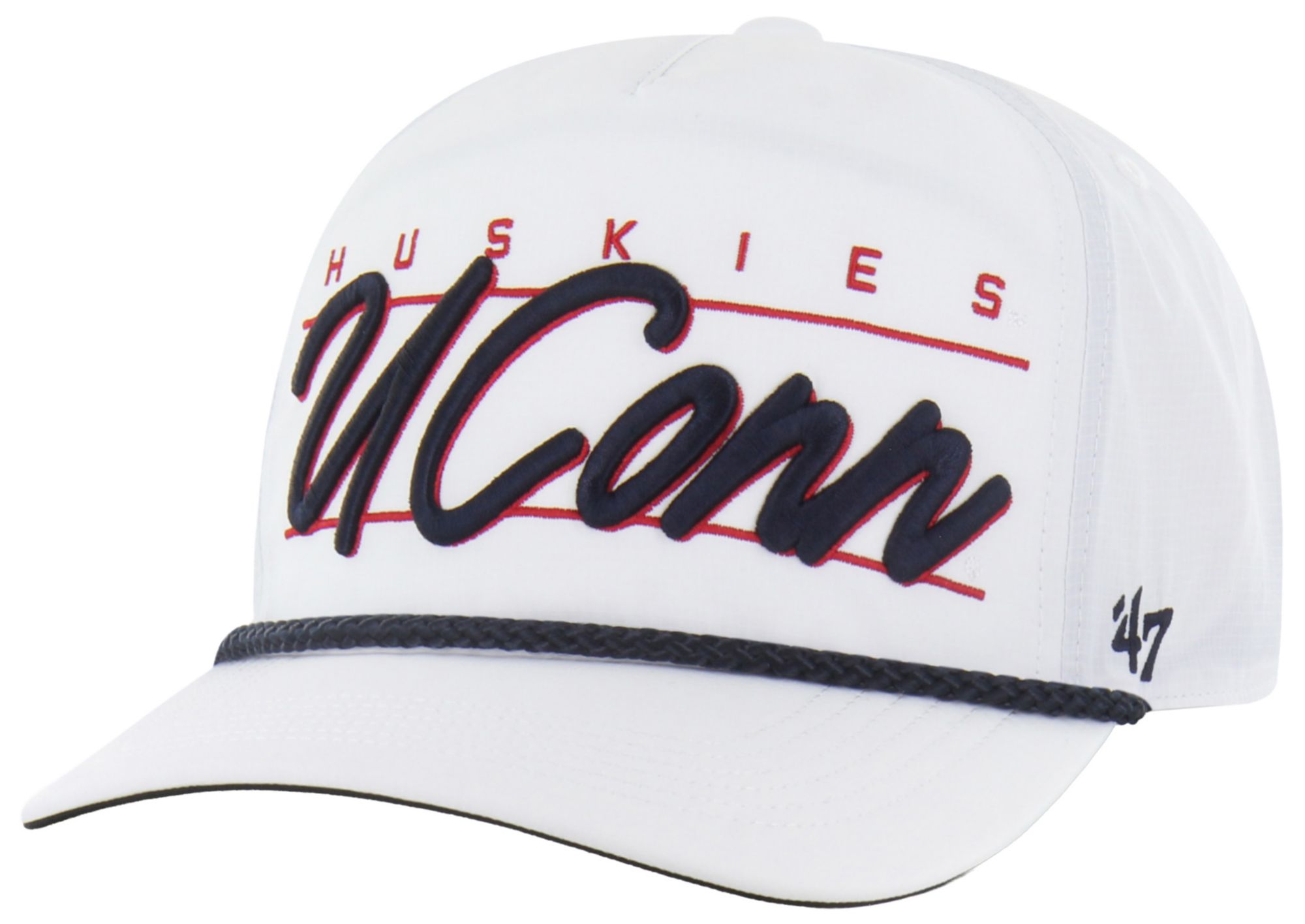 '47 Adult UConn Huskies White Brrr Condor Hitch Adjustable Hat