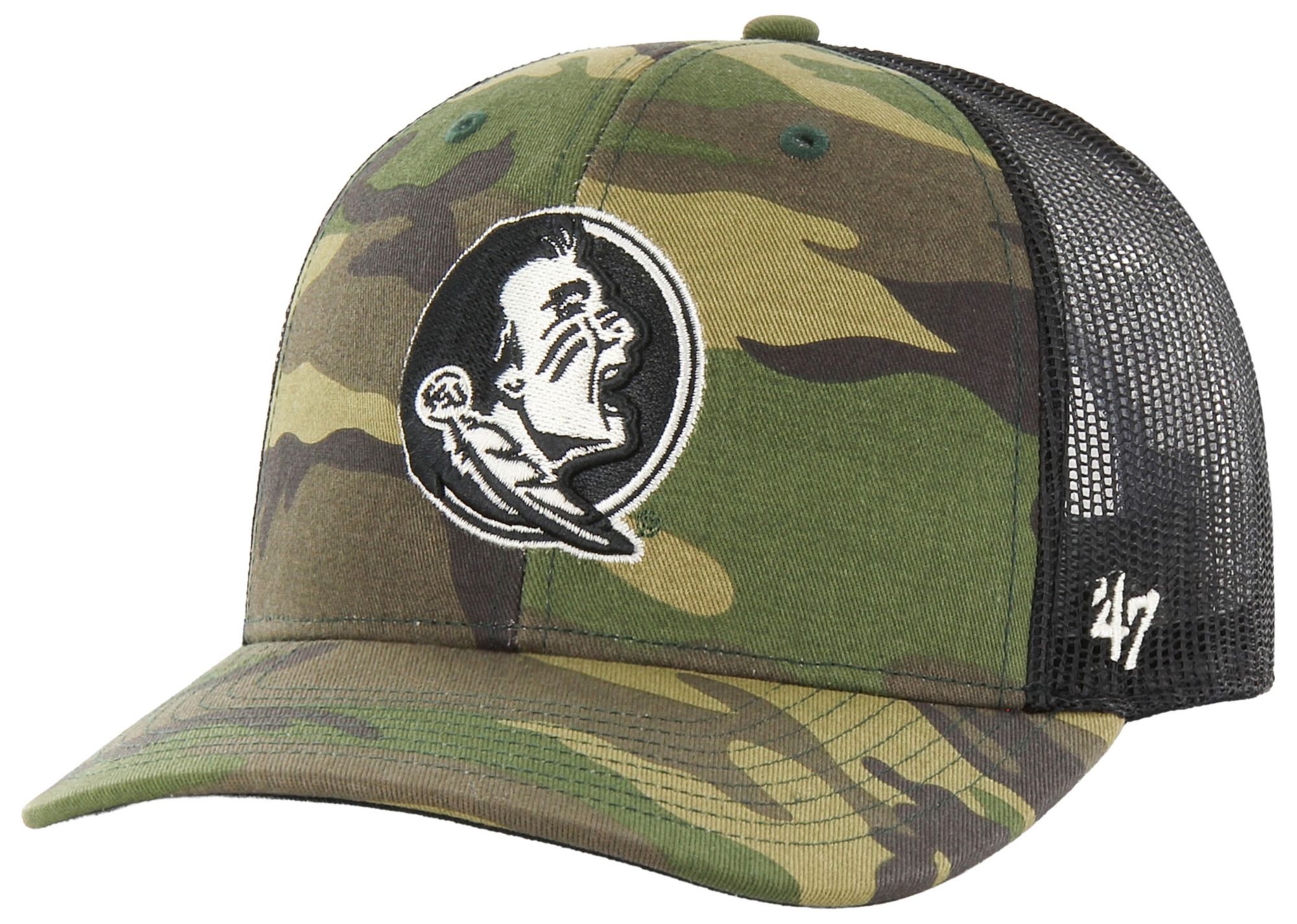 '47 Adult Florida State Seminoles Camo Trucker Adjustable Hat