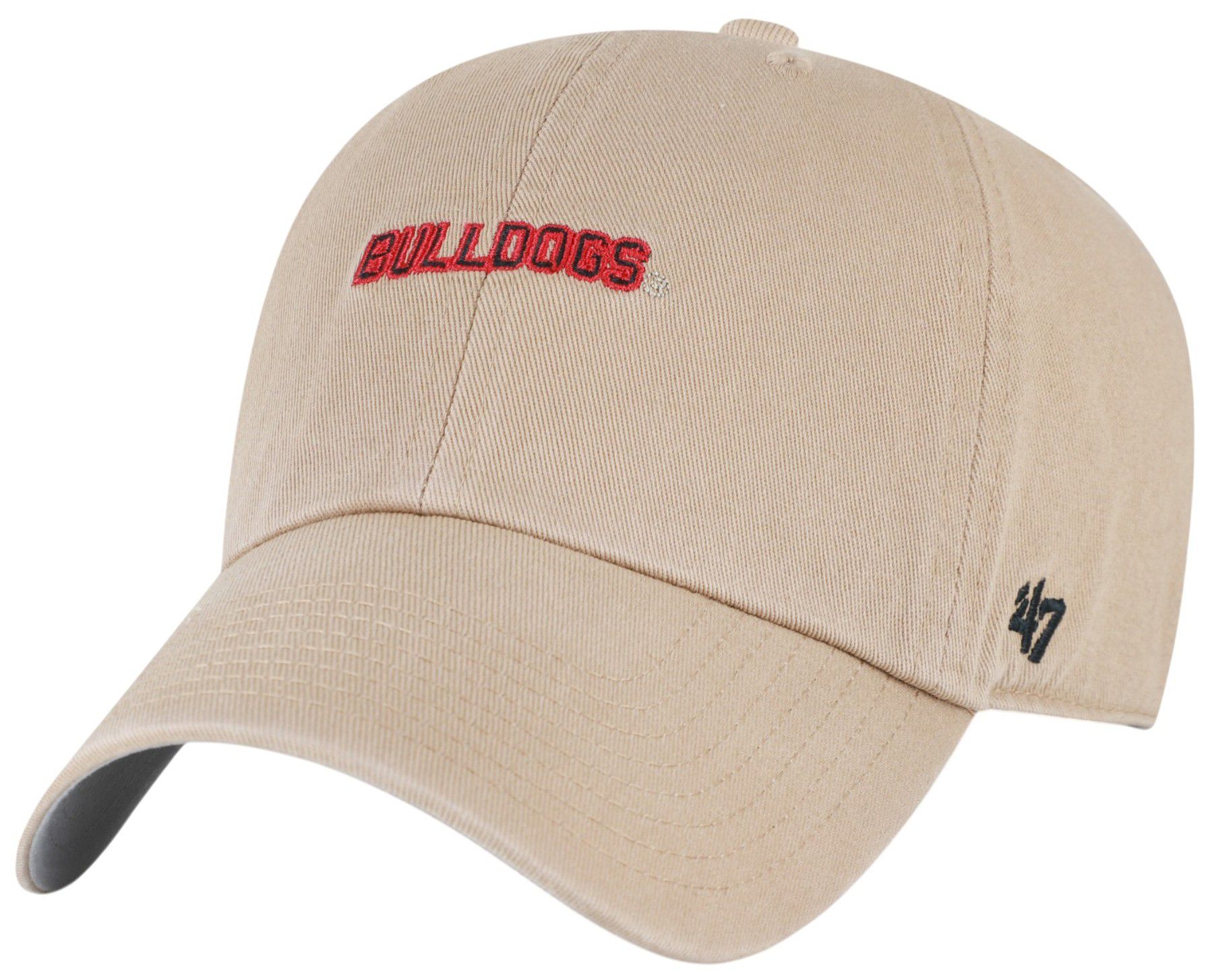 '47 Adult Georgia Bulldogs Khaki Baserunner Script Clean Up Adjustable Hat