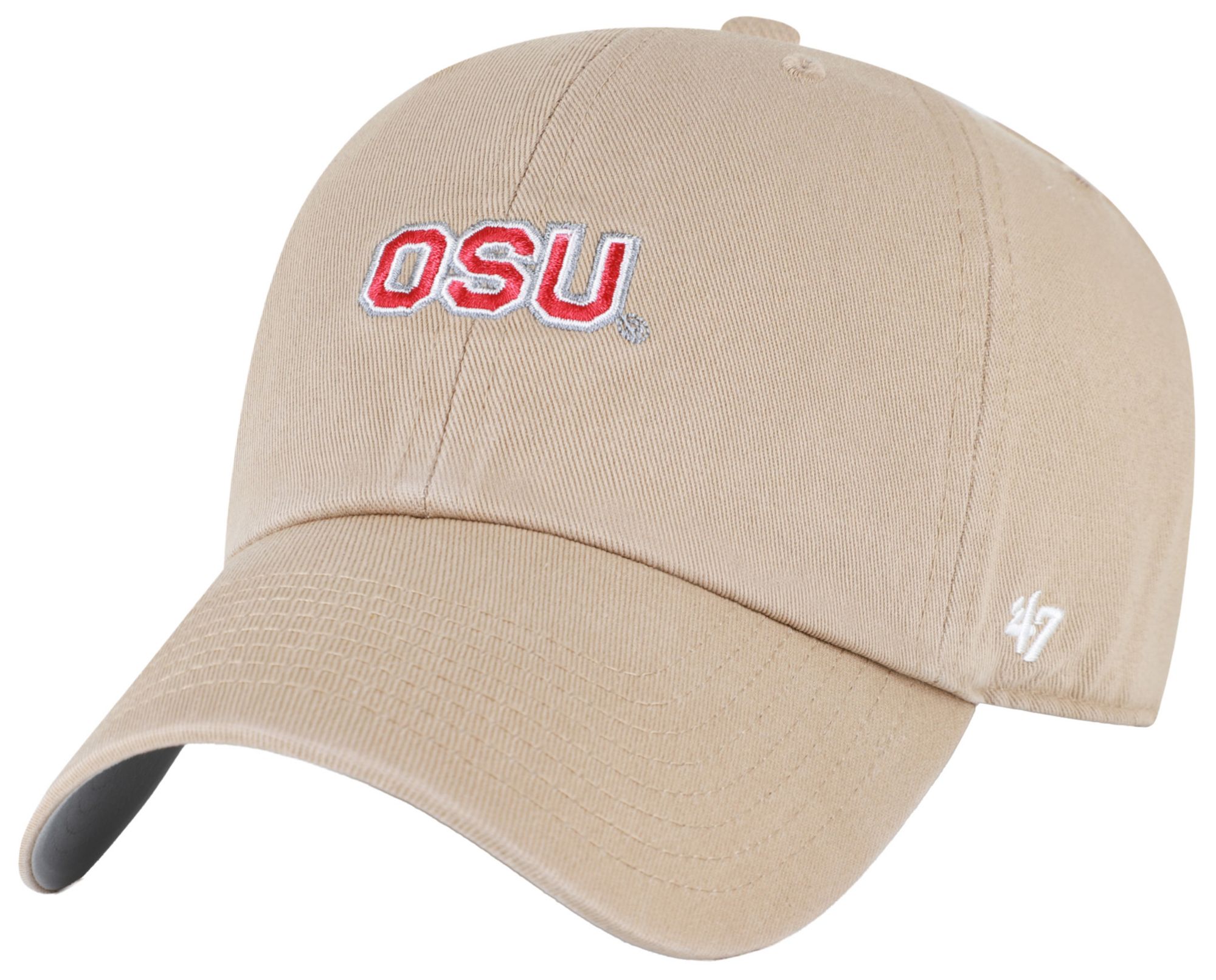 '47 Adult Ohio State Buckeyes Khaki Baserunner Script Clean Up Adjustable Hat, Men's, Tan