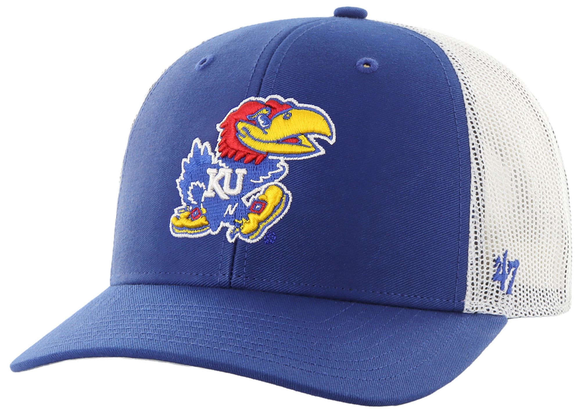 '47 Adult Kansas Jayhawks Royal Logo Adjustable Trucker Hat