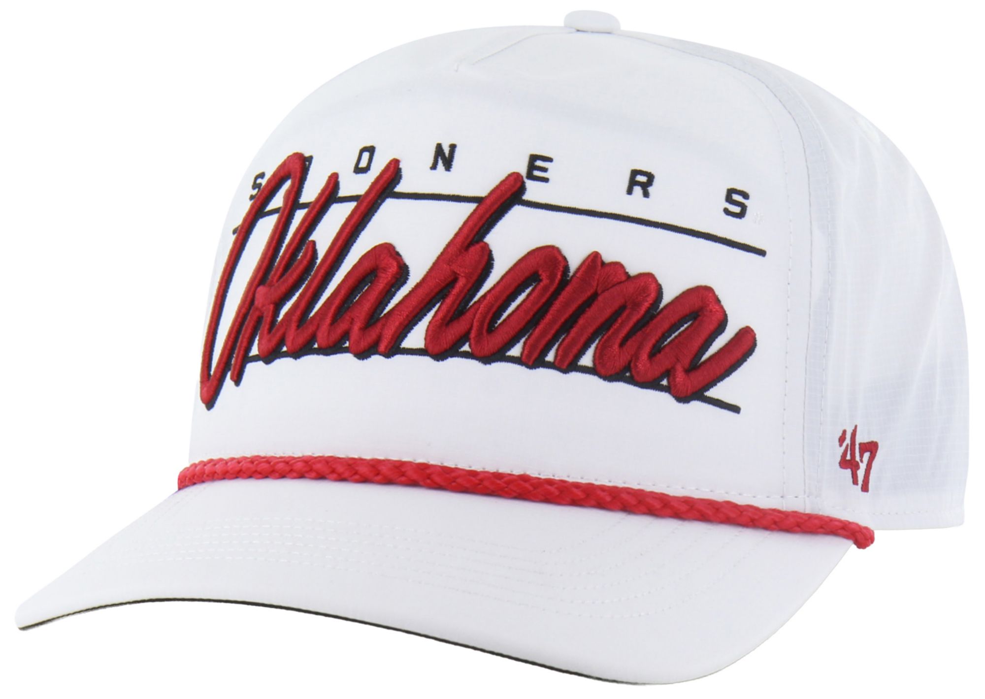 '47 Adult Oklahoma Sooners White Brrr Condor Hitch Adjustable Hat
