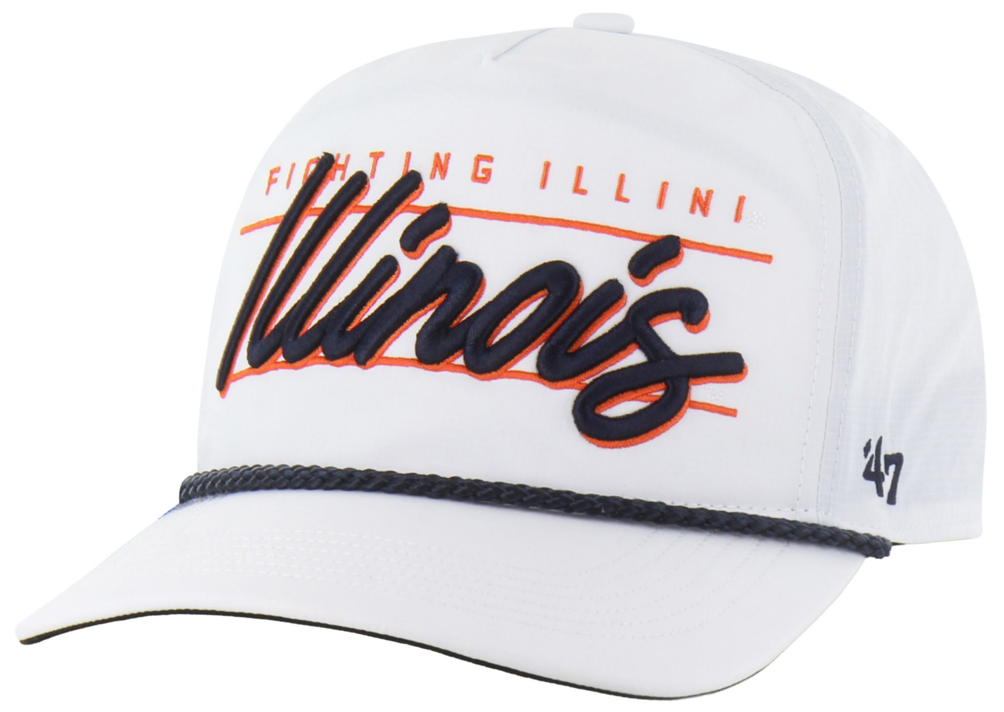 '47 Adult Illinois Fighting Illini White Brrr Condor Hitch Adjustable Hat