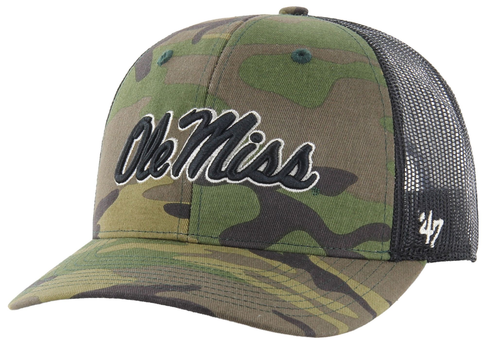 '47 Adult Ole Miss Rebels Camo Trucker Adjustable Hat