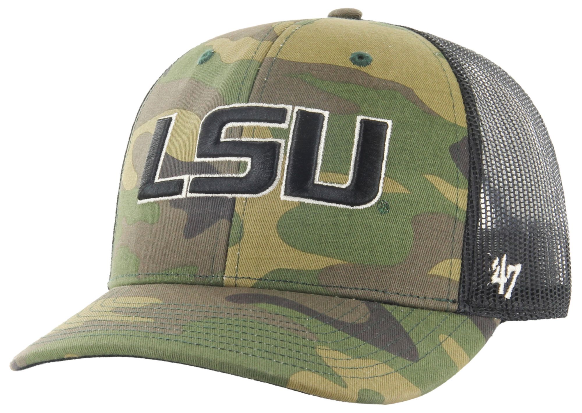 '47 Adult LSU Tigers Camo Trucker Adjustable Hat