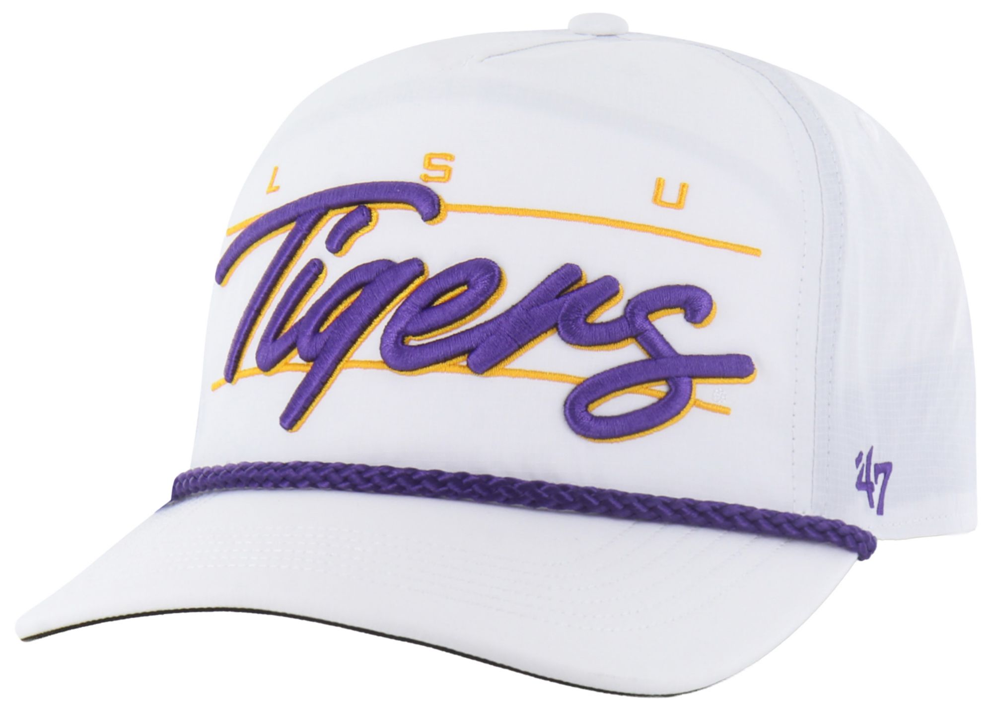 '47 Adult LSU Tigers White Brrr Condor Hitch Adjustable Hat