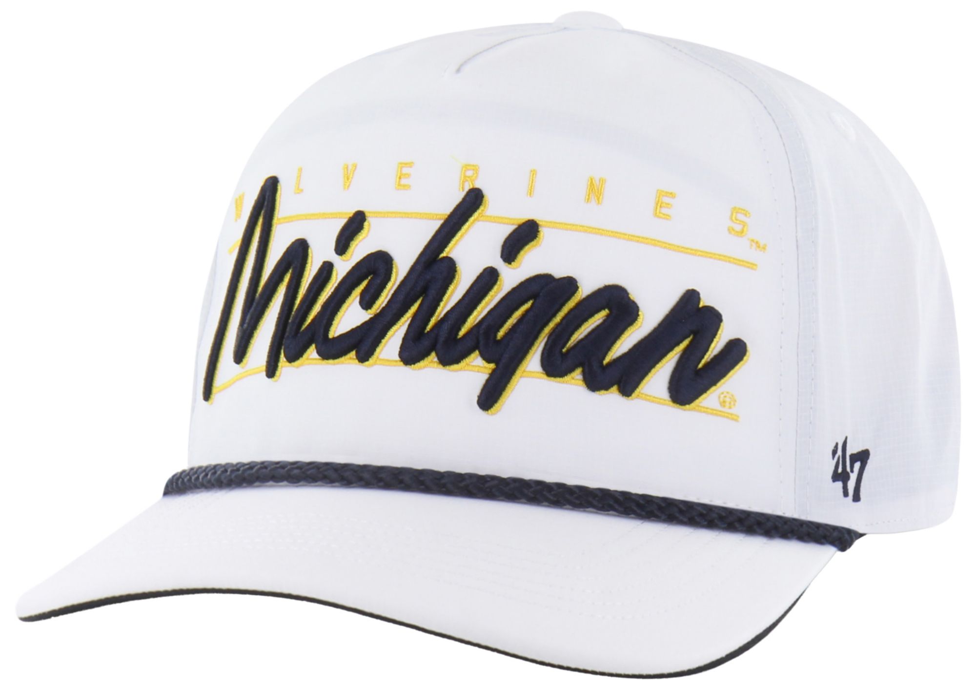 '47 Adult Michigan Wolverines White Brrr Condor Hitch Adjustable Hat