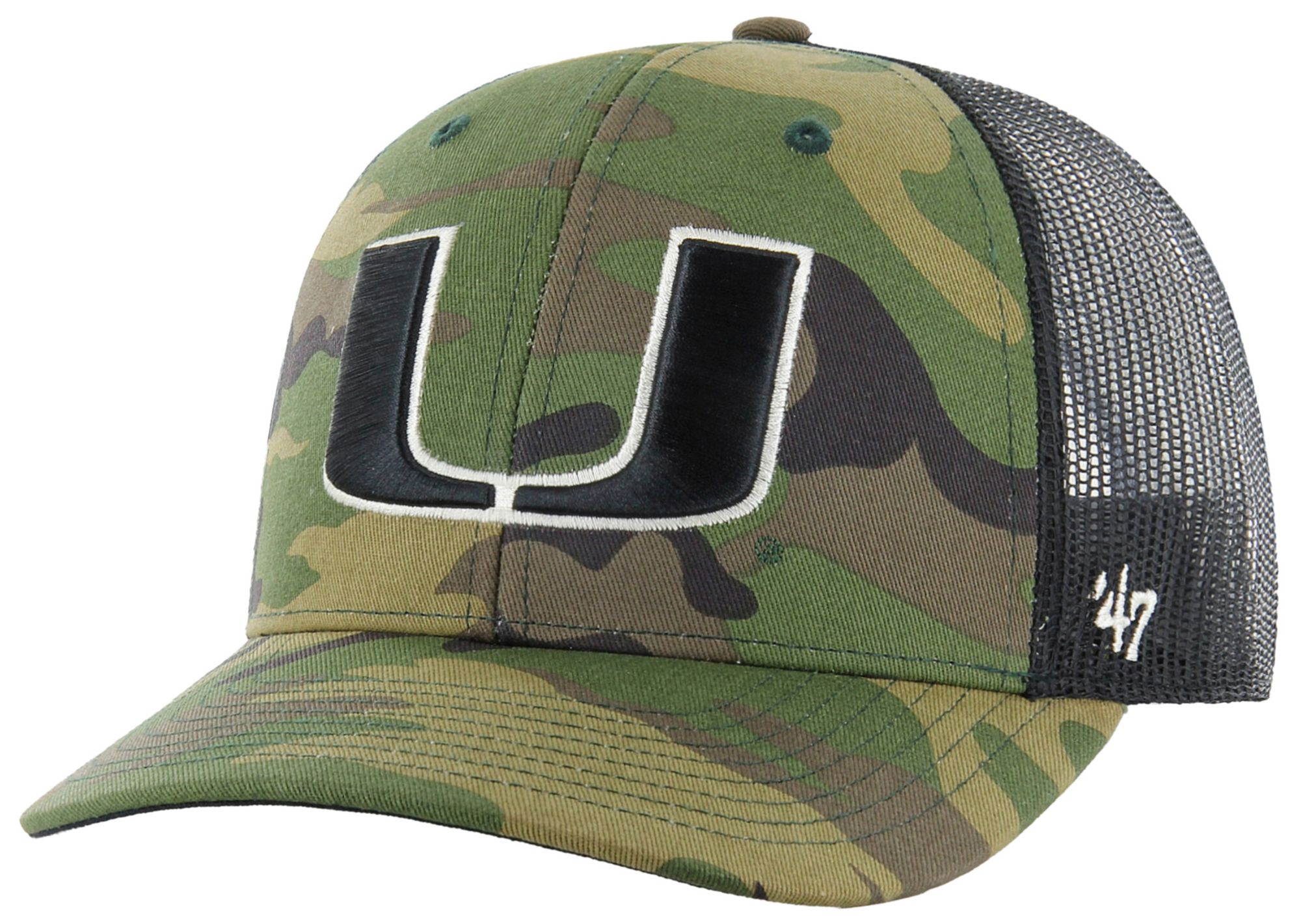 '47 Adult Miami Hurricanes Camo Trucker Adjustable Hat