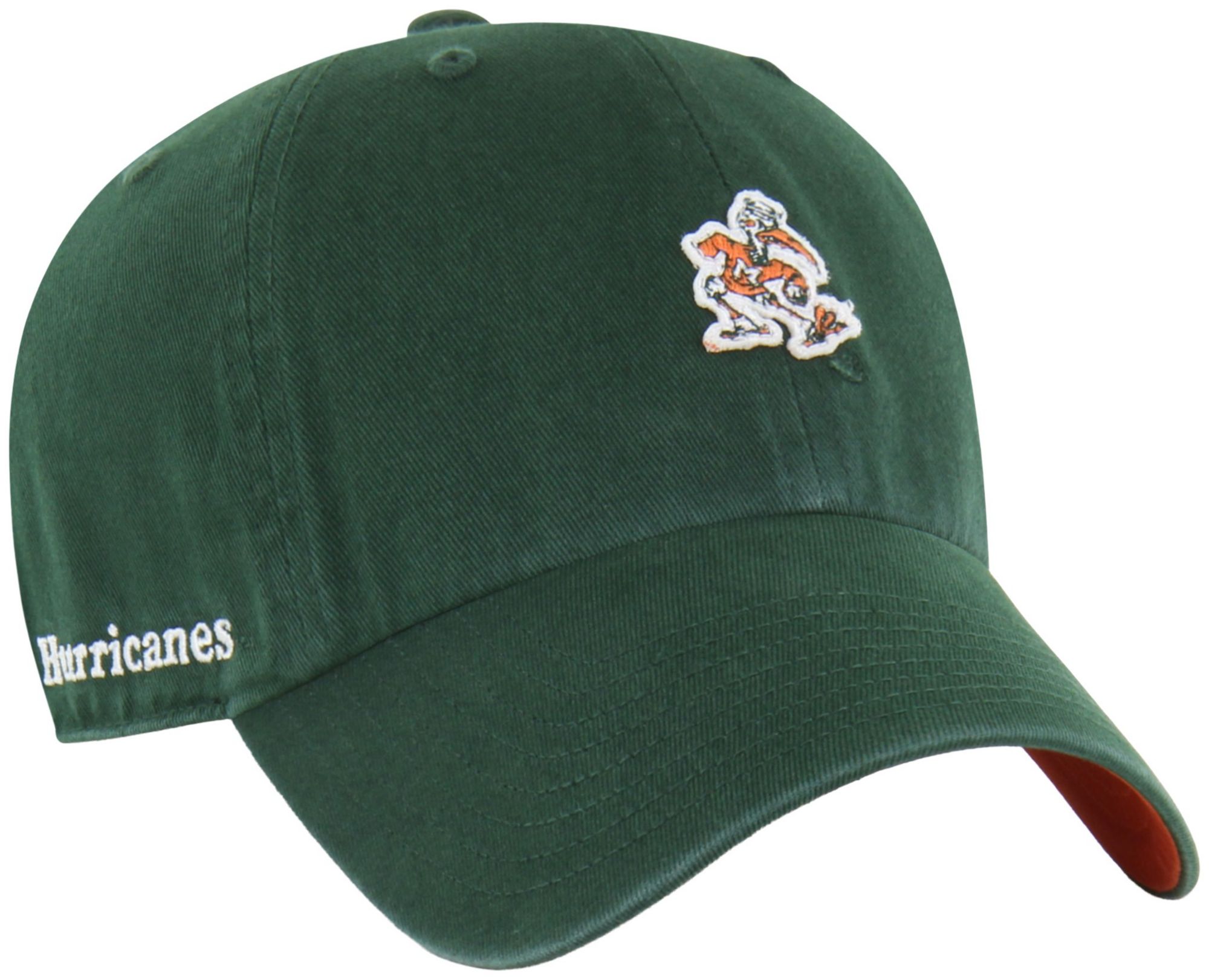 '47 Adult Miami Hurricanes Dark Green Micro Logo Clean Up Adjustable Hat