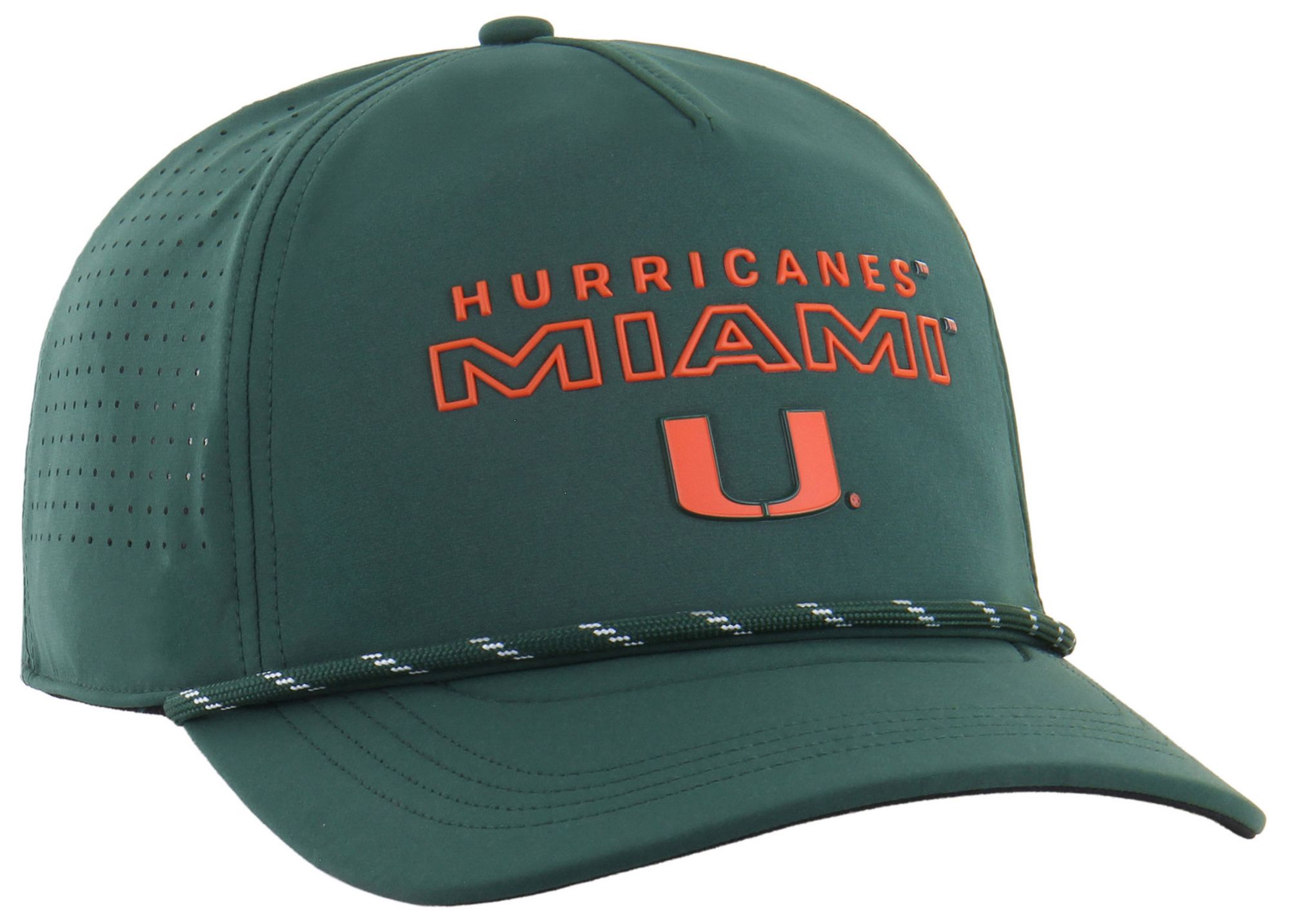 '47 Adult Miami Hurricanes Dark Green Brrr Pro Vault Hitch Adjustable Hat