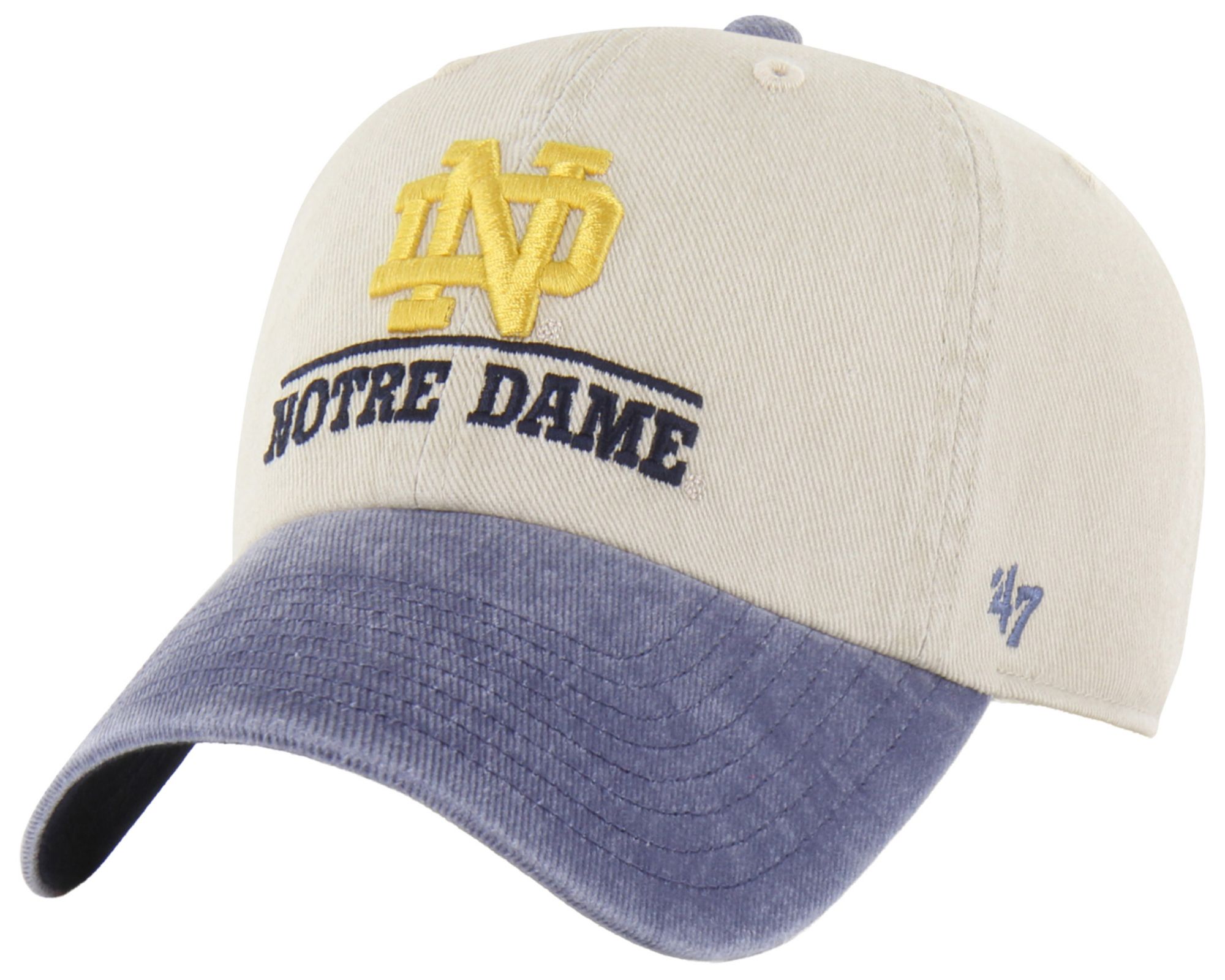 '47 Adult Notre Dame Fighting Irish Mojave Logo Line Two Tone Clean Up Adjustable Hat