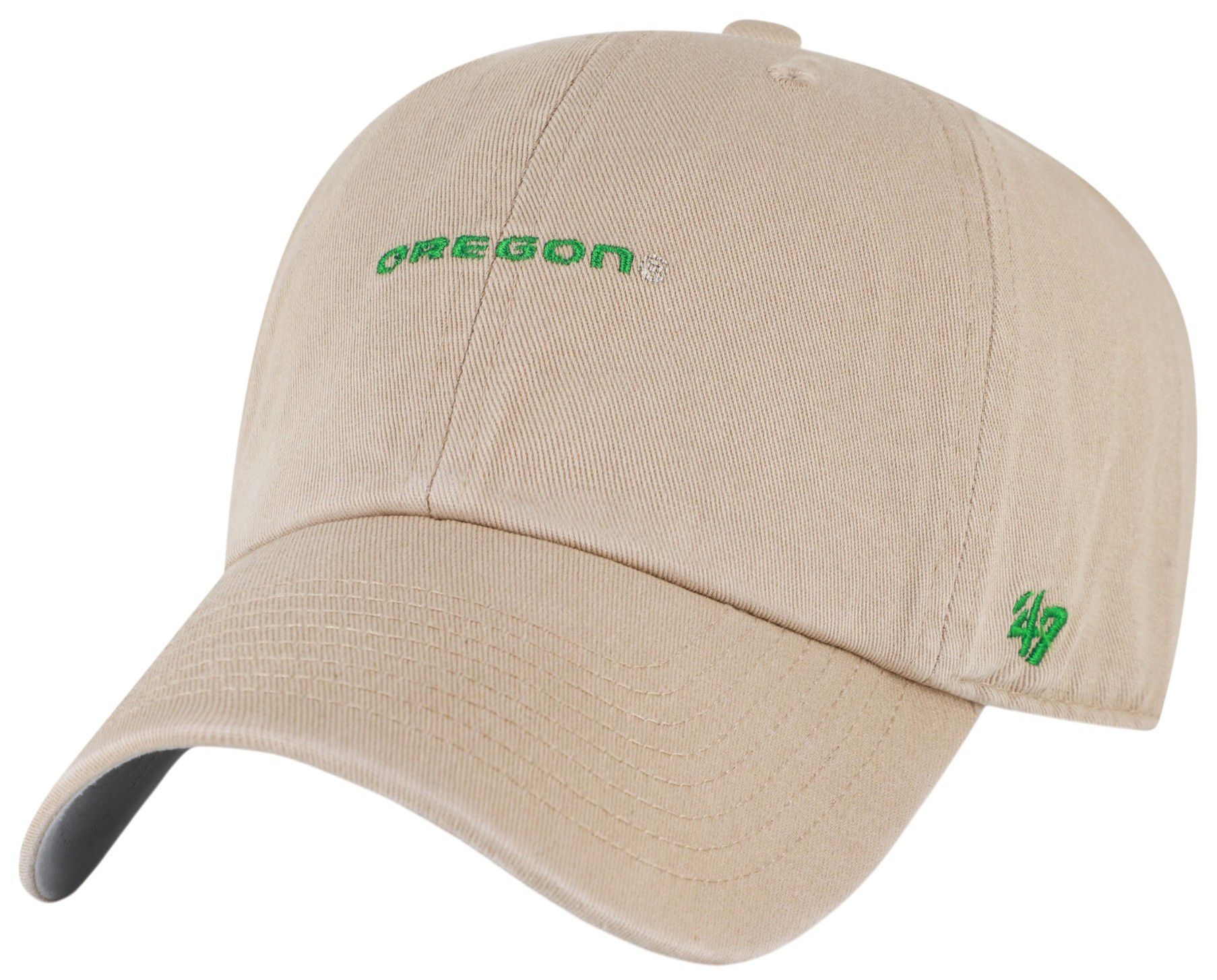 '47 Adult Oregon Ducks Khaki Baserunner Script Clean Up Adjustable Hat
