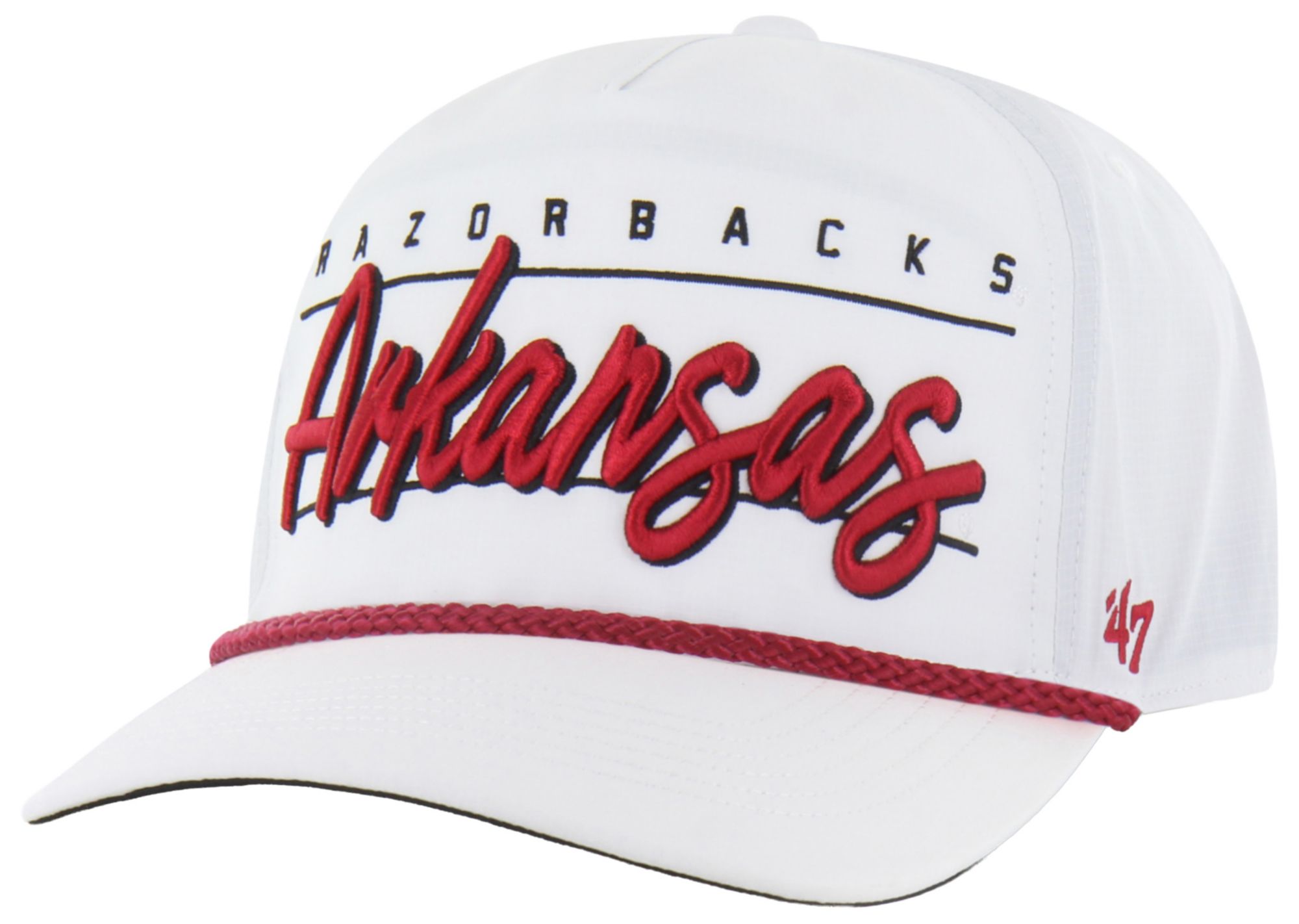 '47 Adult Arkansas Razorbacks White Brrr Condor Hitch Adjustable Hat