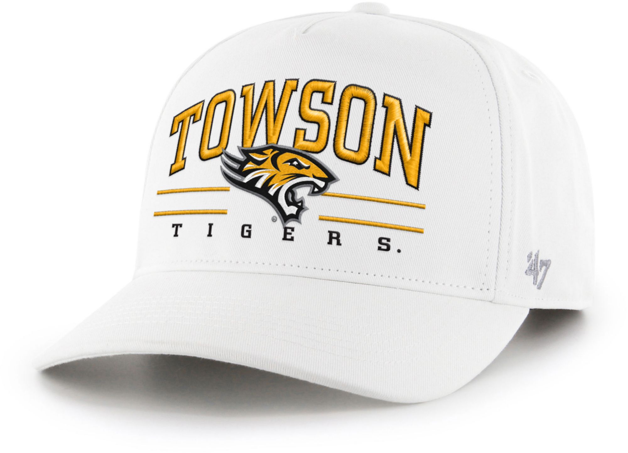'47 Adult Towson Tigers White Roscoe Hitch Adjustable Hat