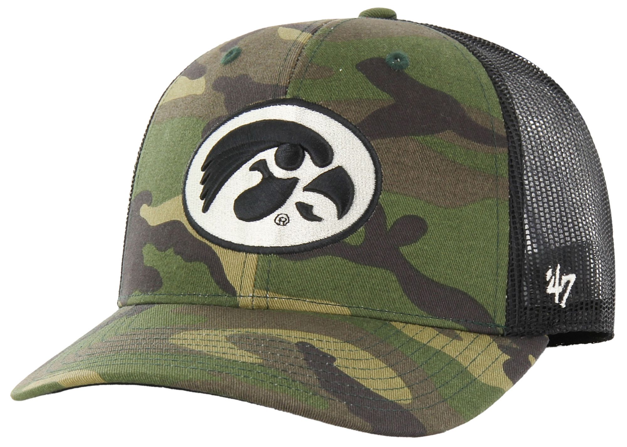 '47 Adult Iowa Hawkeyes Camo Trucker Adjustable Hat