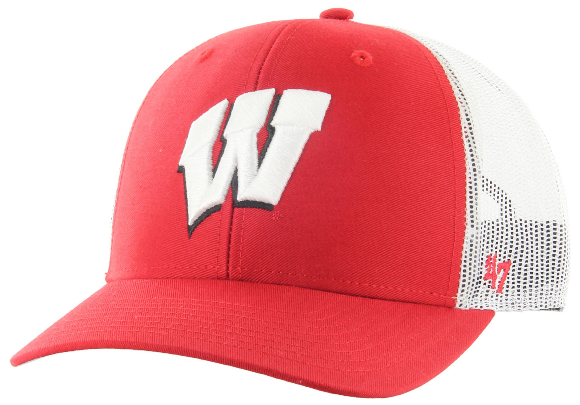 '47 Adult Wisconsin Badgers Red Logo Adjustable Trucker Hat