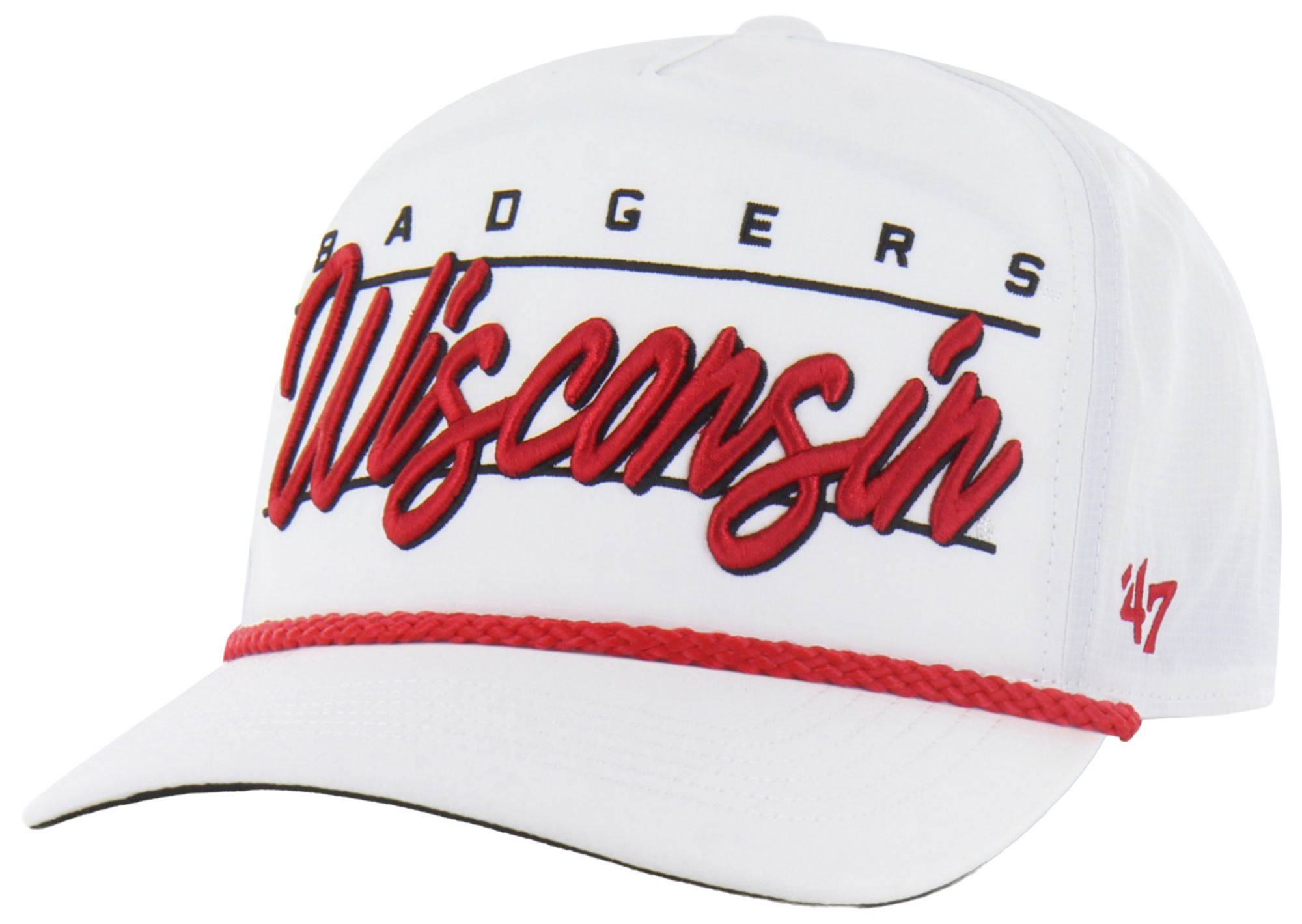 '47 Adult Wisconsin Badgers White Brrr Condor Hitch Adjustable Hat