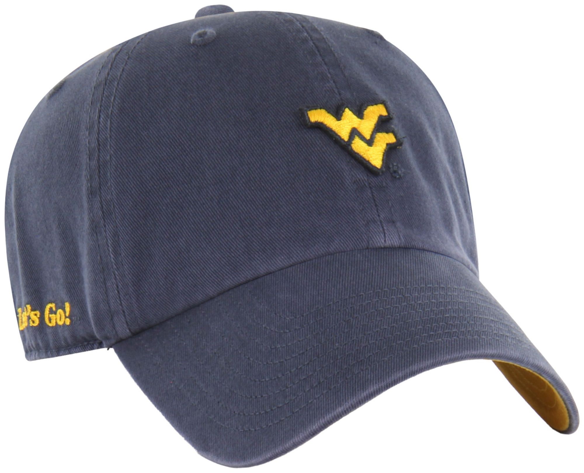 '47 Adult West Virginia Mountaineers Vintage Navy Micro Logo Clean Up Adjustable Hat
