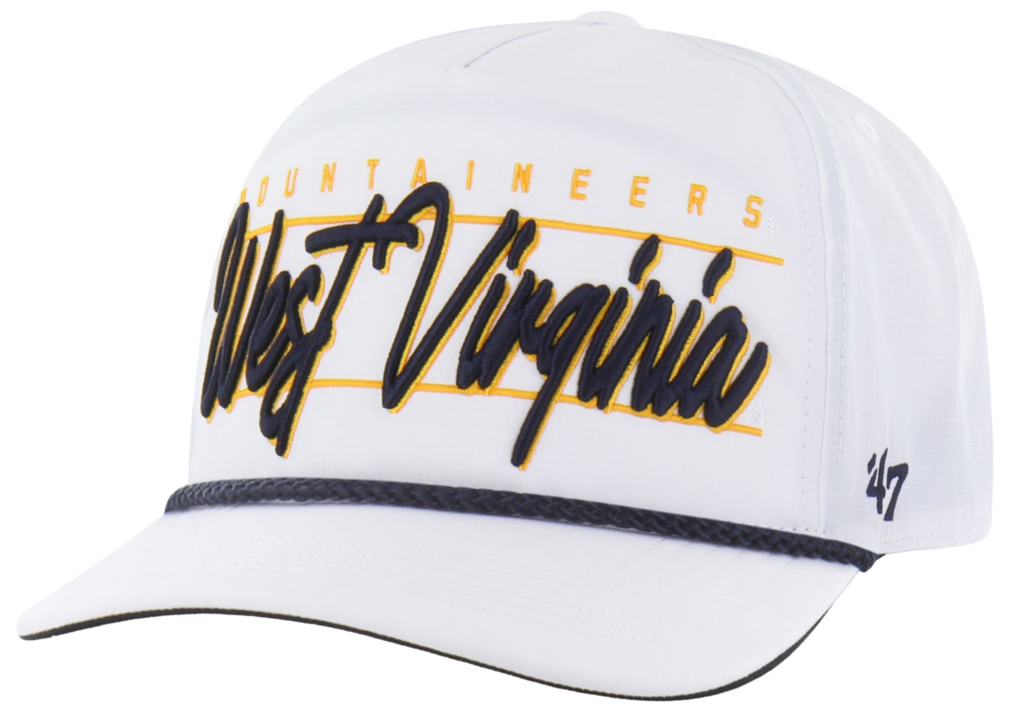 '47 Adult West Virginia Mountaineers White Brrr Condor Hitch Adjustable Hat