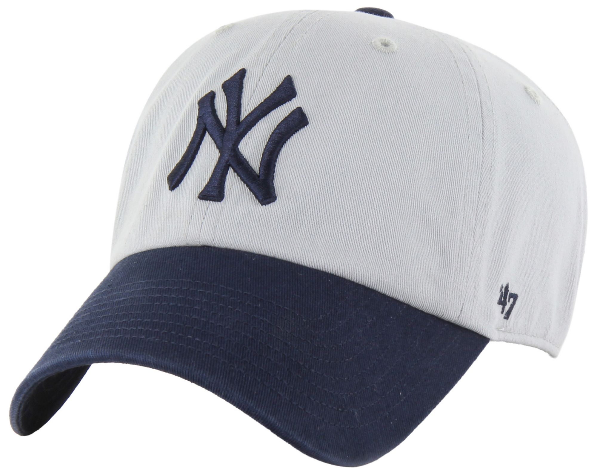 '47 Adult New York Yankees Grey Two Tone Clean Up Adjustable Hat