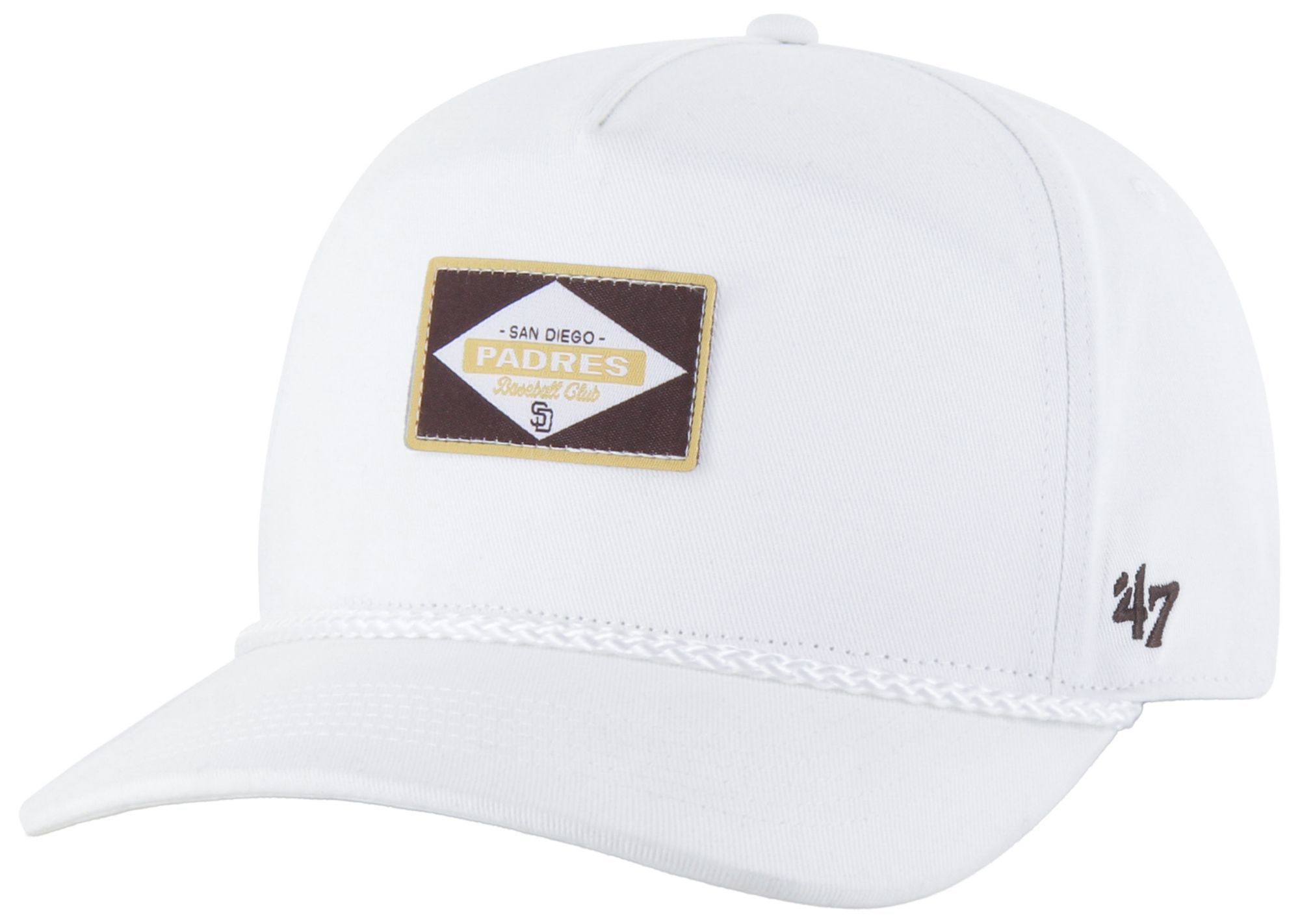 '47 Adult San Diego Padres White Milkwood Rope Hitch Adjustable Hat