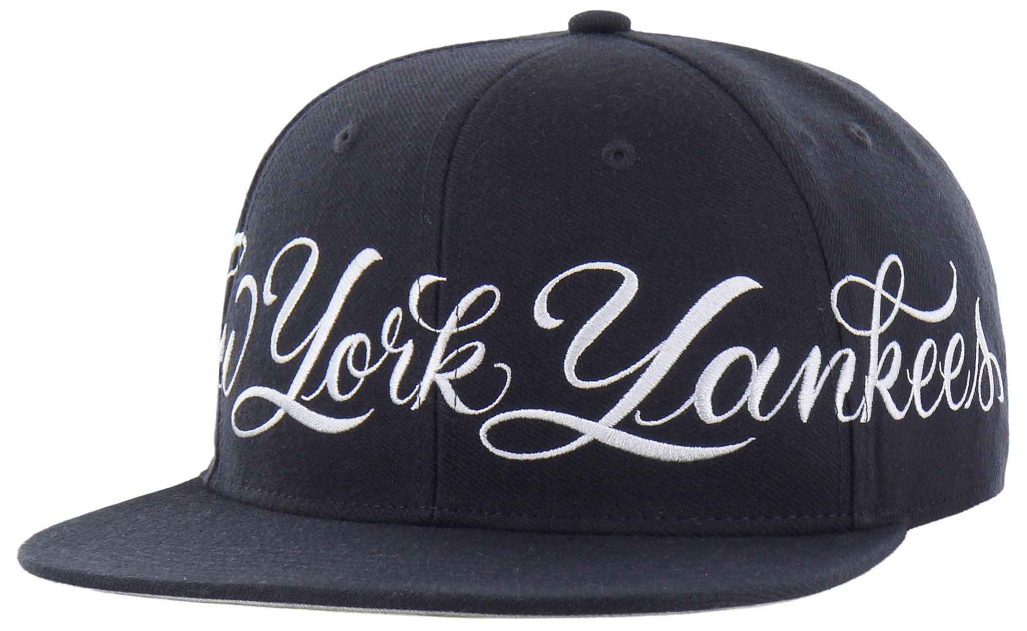 '47 Adult New York Yankees Navy Mister Cartoon Script Captain Hat