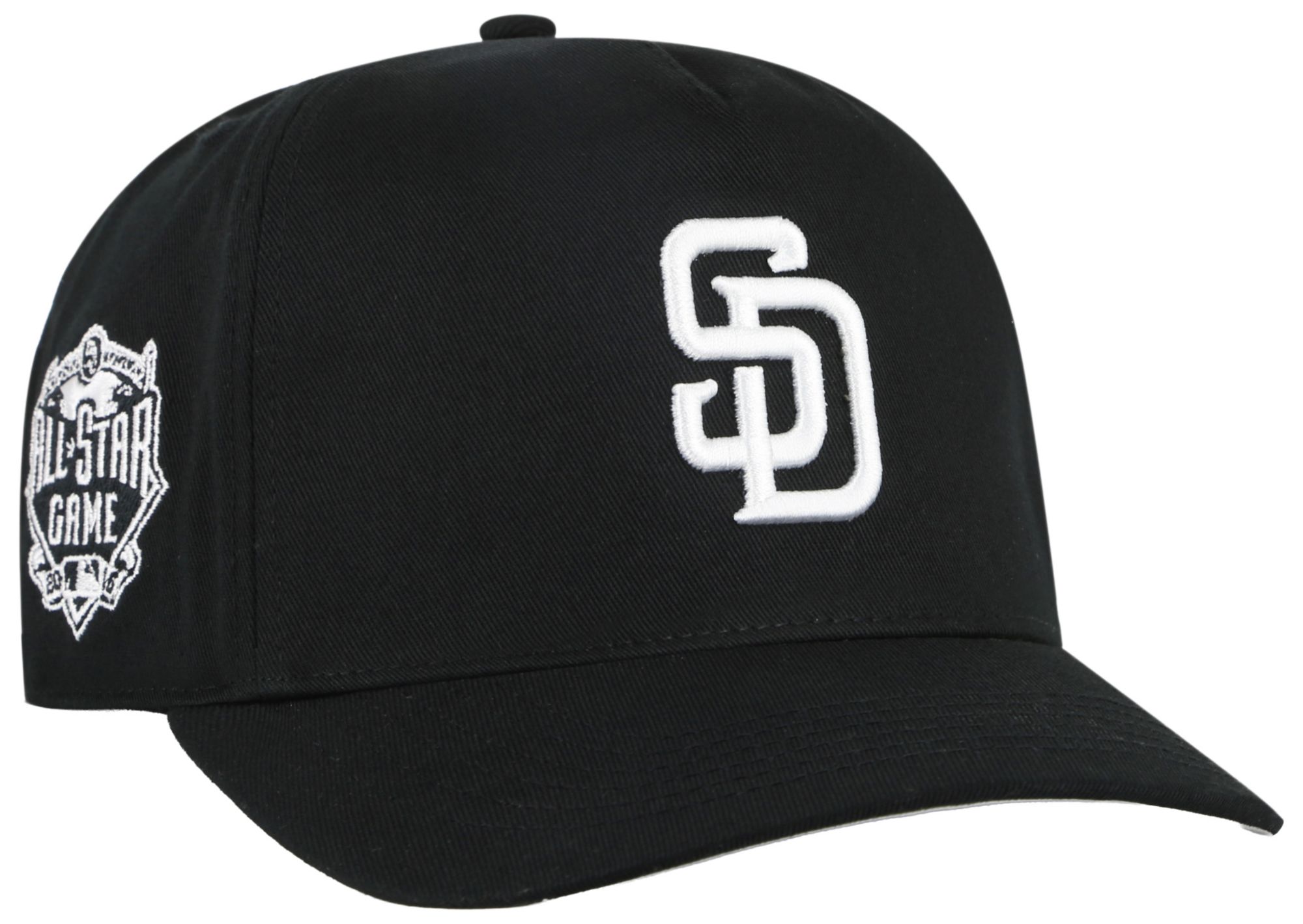 '47 Adult San Diego Padres Black Black&White Sure Shot Hitch Adjustable Hat