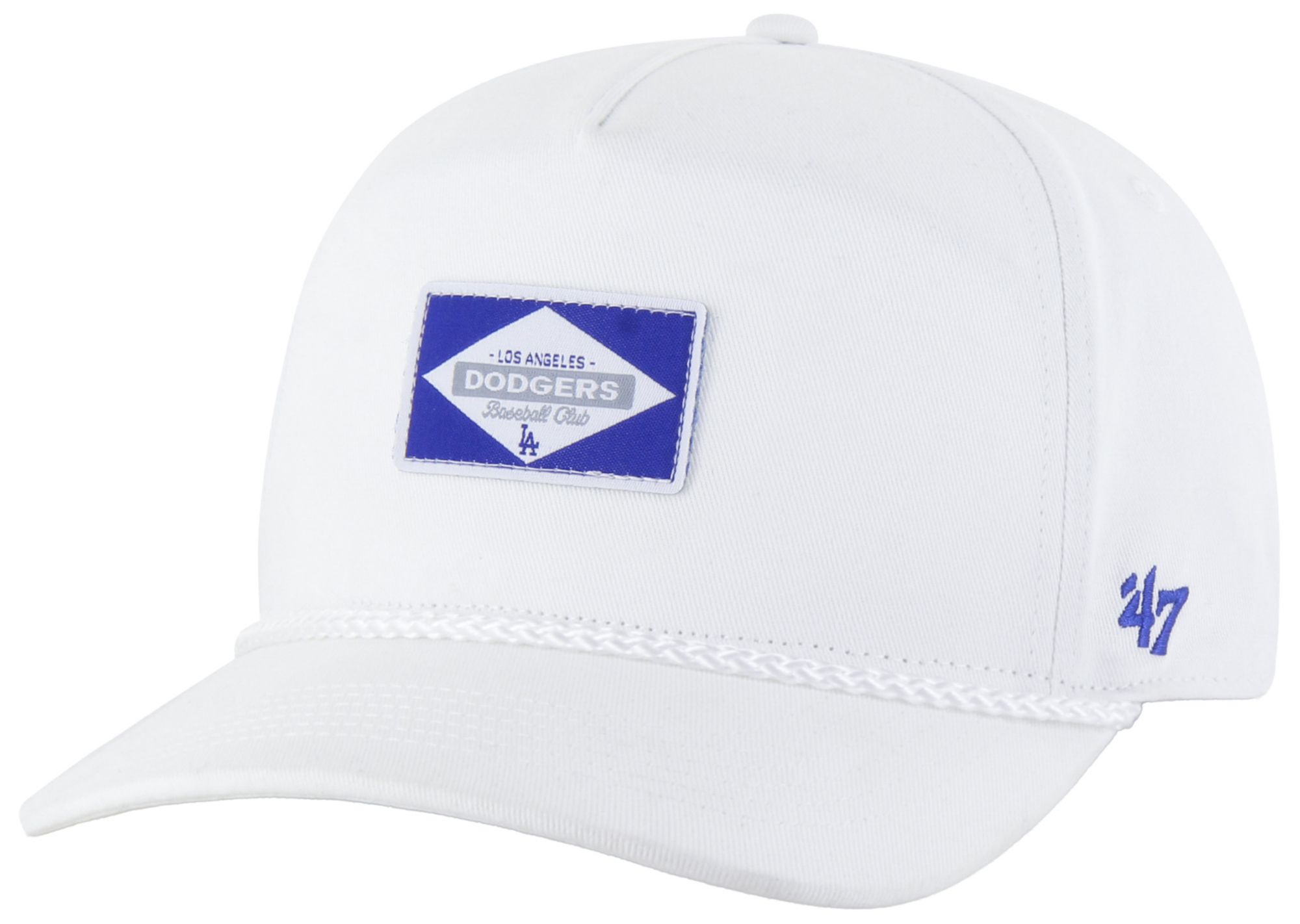'47 Adult Los Angeles Dodgers White Milkwood Rope Hitch Adjustable Hat